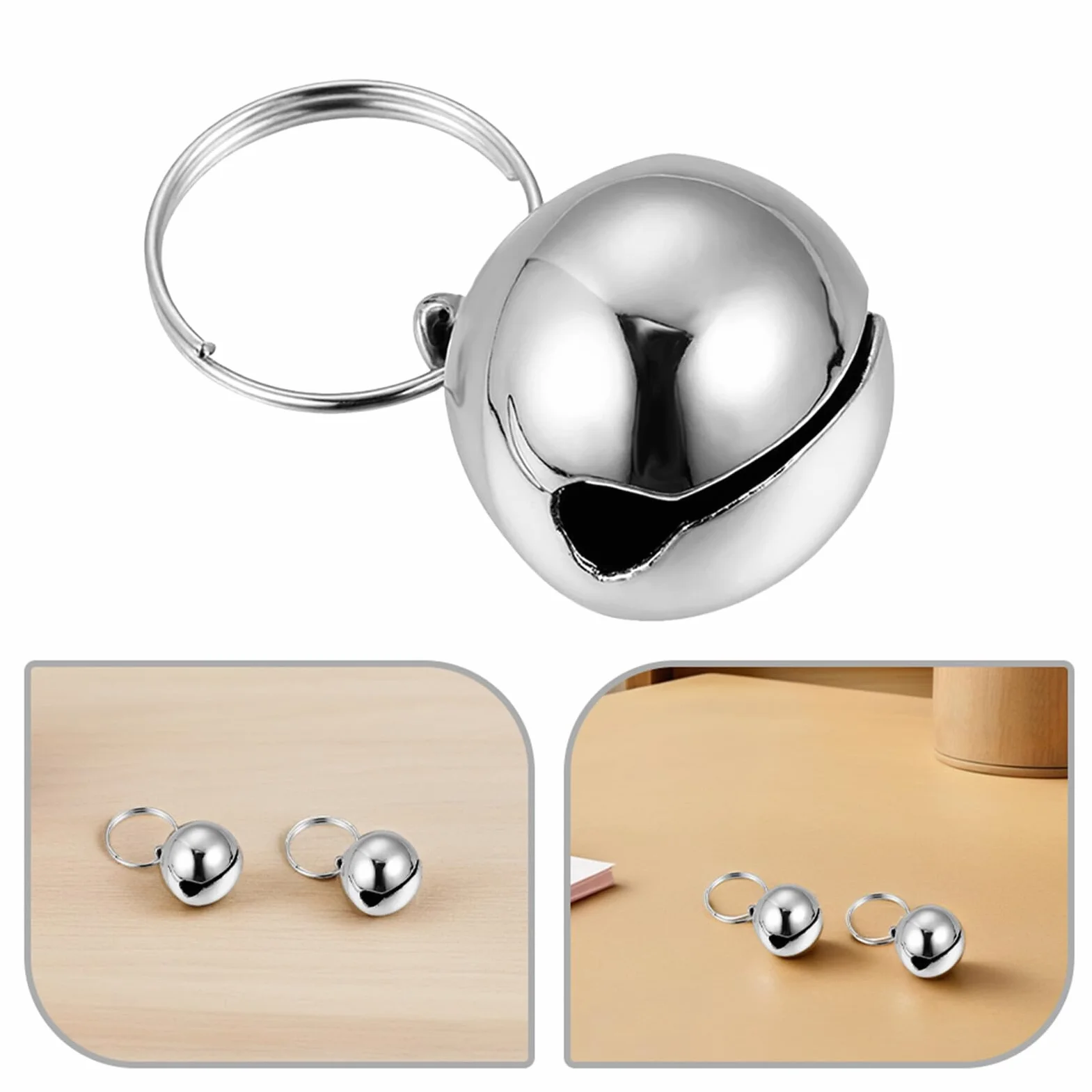 Clochettes en Métal Argenté pour Collier d'animaux, Son Clair, Fixation Facile, Accessoires Festifs pour Extérieur