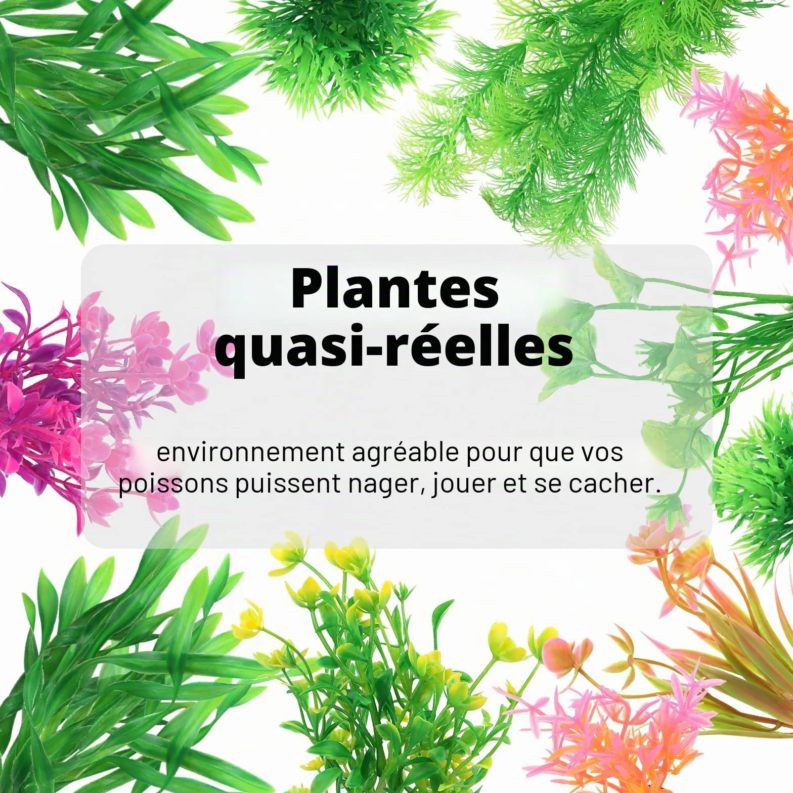 Aquarium Decoration Plante, 11 Pièces Vert Plantes Artificielle pour Aquarium et Terrarium