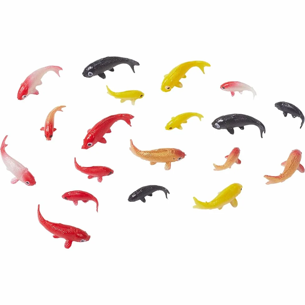 CREATCABIN Figurine Poisson Koi Miniature Plastique Ornements Décoration Réservoir Jardin