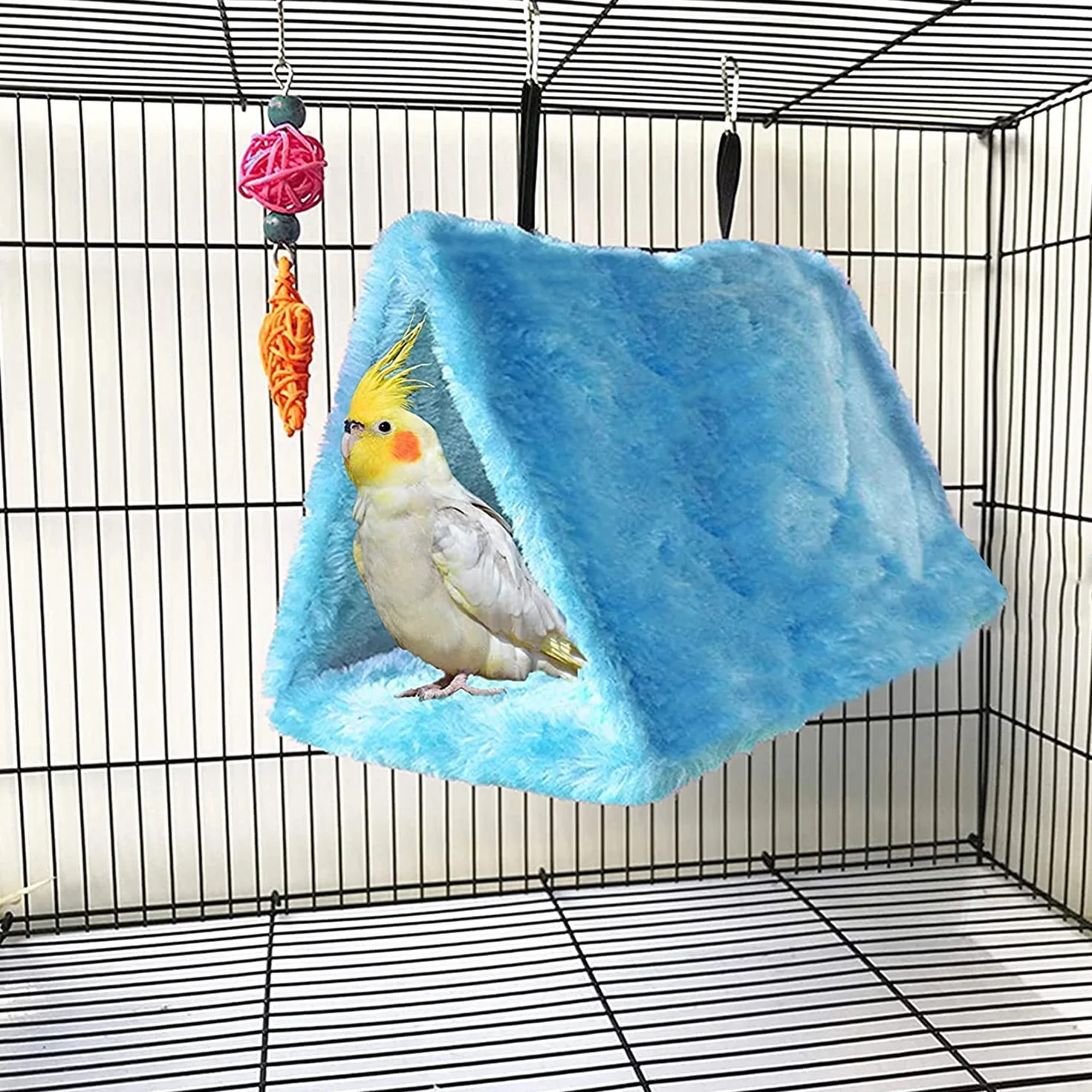 Voarge Nid d'oiseaux tente de camping pour oiseaux Jouets d'hiver animaux de compagnie Gris
