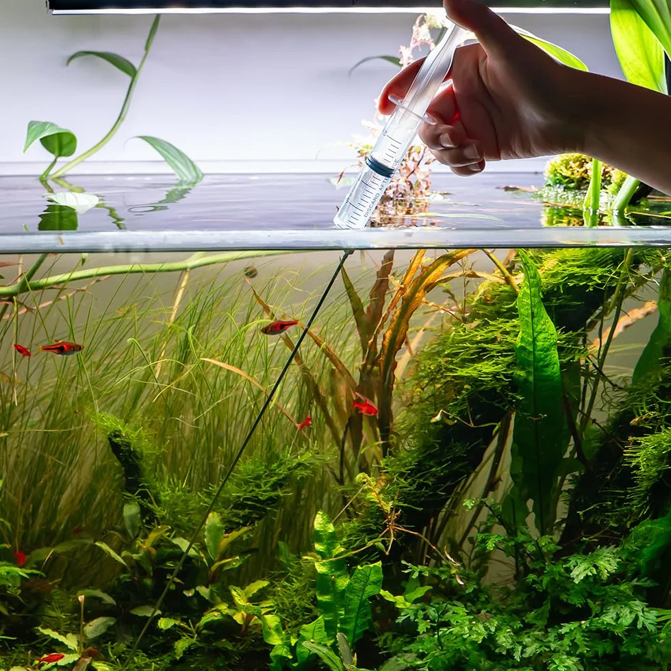 LINLAN Aquarium 40cm Acier Inoxydable Kit Aiguilles Longues avec Seringues 5ML 20ML Fertilisation Élimination Algues