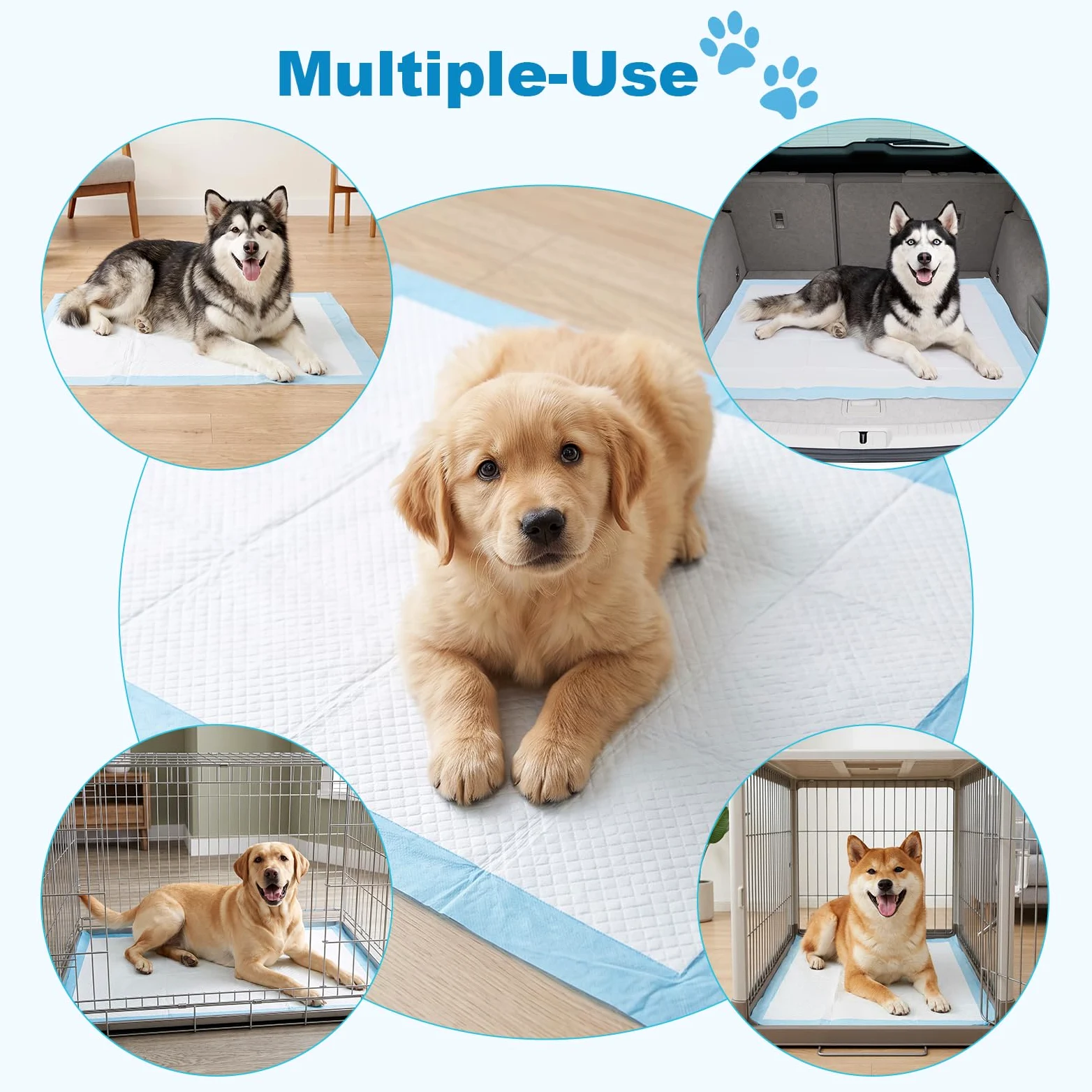 Ownpets Tapis de dressage pour chien, 90 x 80 cm, lot de 40 tapis anti-fuite à 6 couches avec surface à séchage rapide pour animaux domestiques, chiots, adultes, chiens malades et vieillissants
