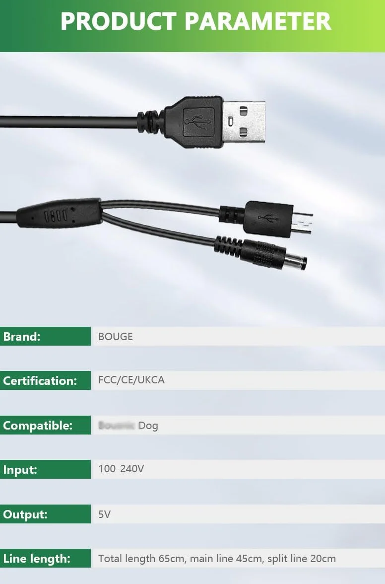 Bousnic Câble de Charge USB 2 en 1 pour Collier de Dressage pour Chien et Télécommande