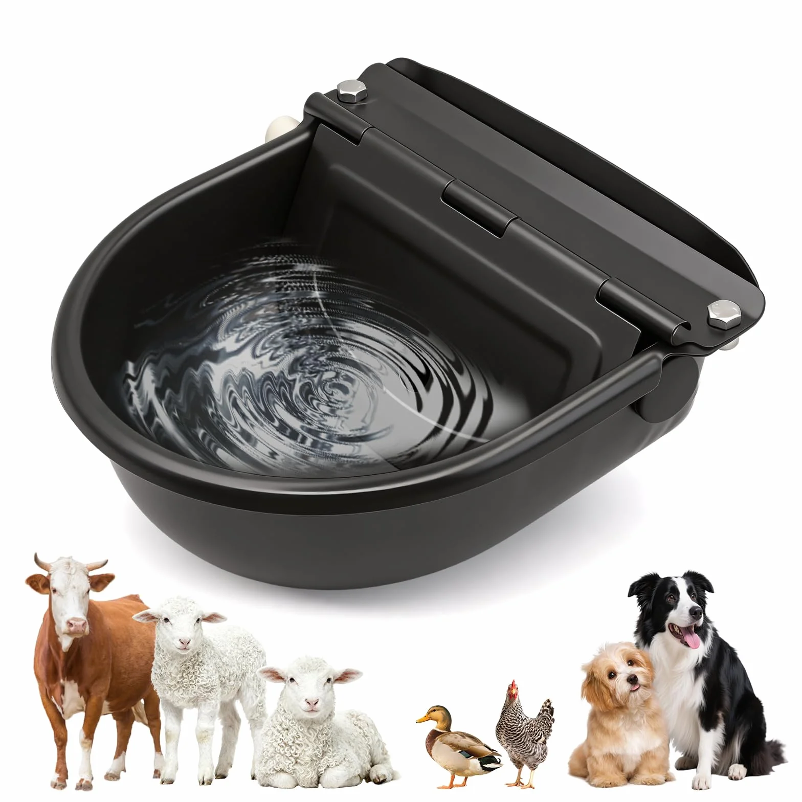 Abreuvoir Automatique en Acier Inoxydable avec Flotteur pour Chevaux, Bovins, Moutons, Porcs