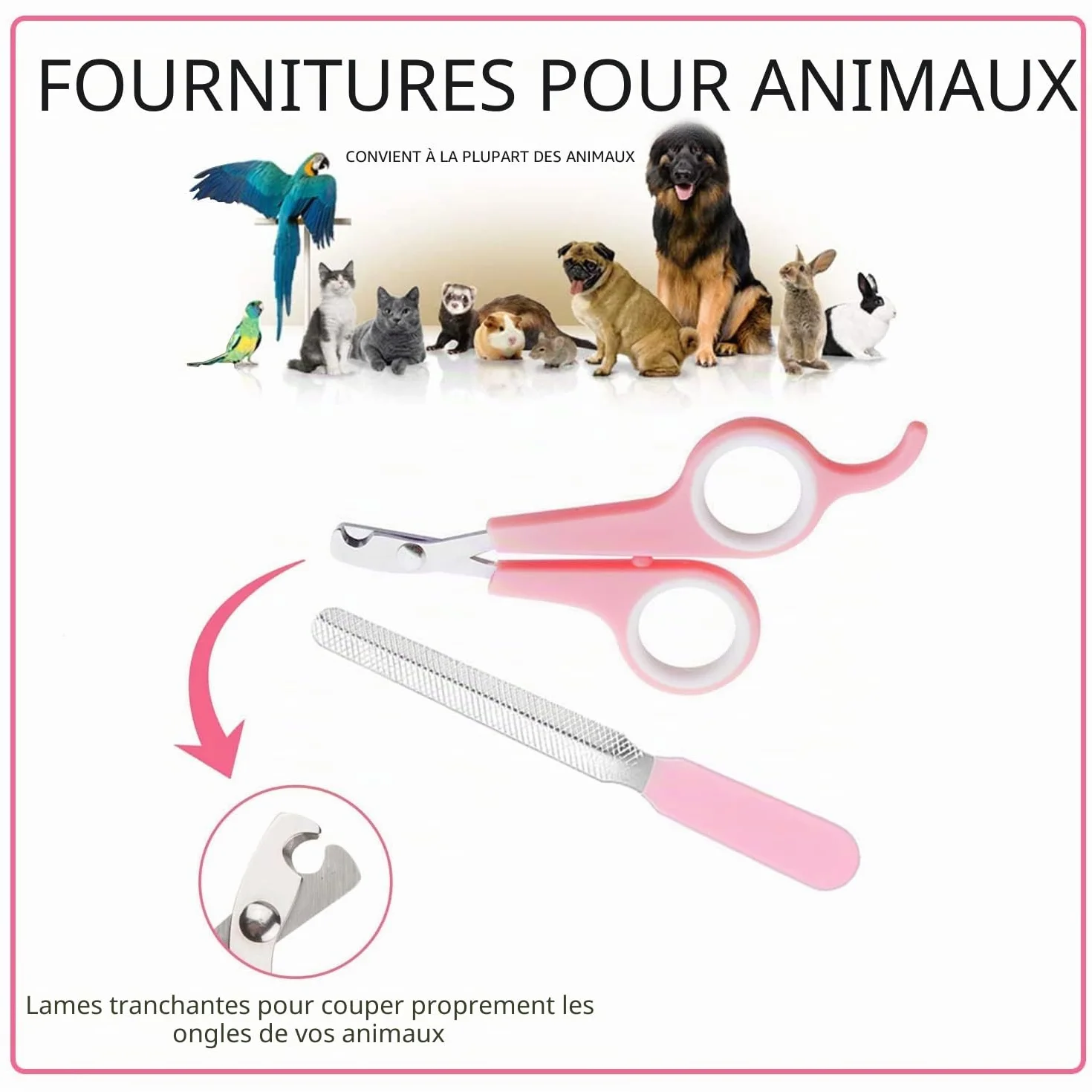 Kit de toilettage pour Petits Animaux Brosse Gant Peigne Coupe-Ongles Lapin