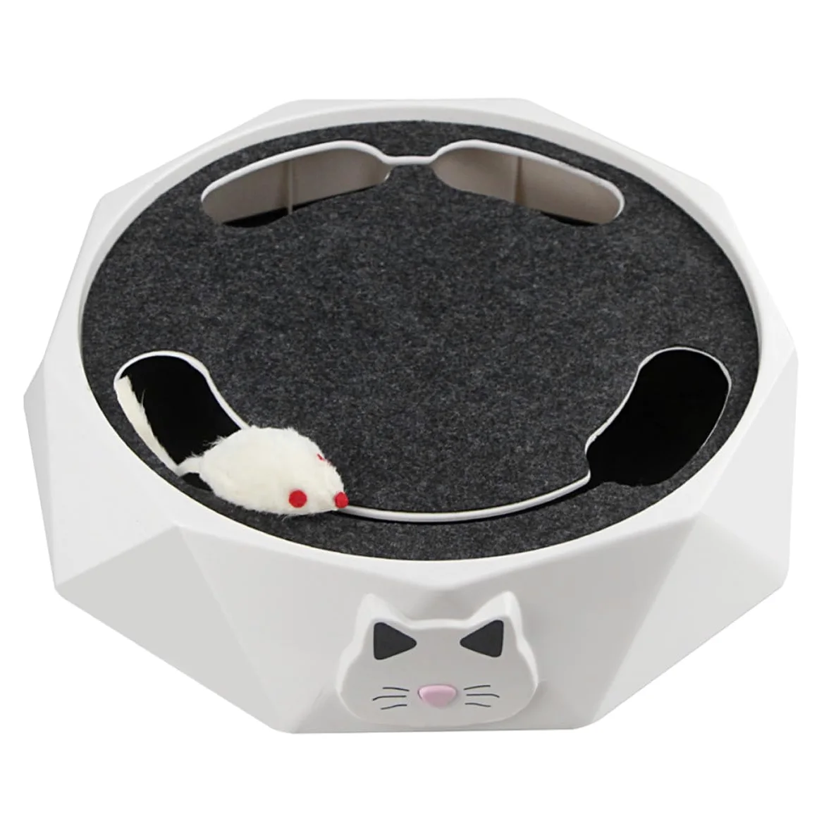 Abaodam Électrique pour Chat, de Chasse la Souris, Souris Électronique pour Animaux de Compagnie, Abs, Blanc, Portable, à Piles, pour Chaton et Chat