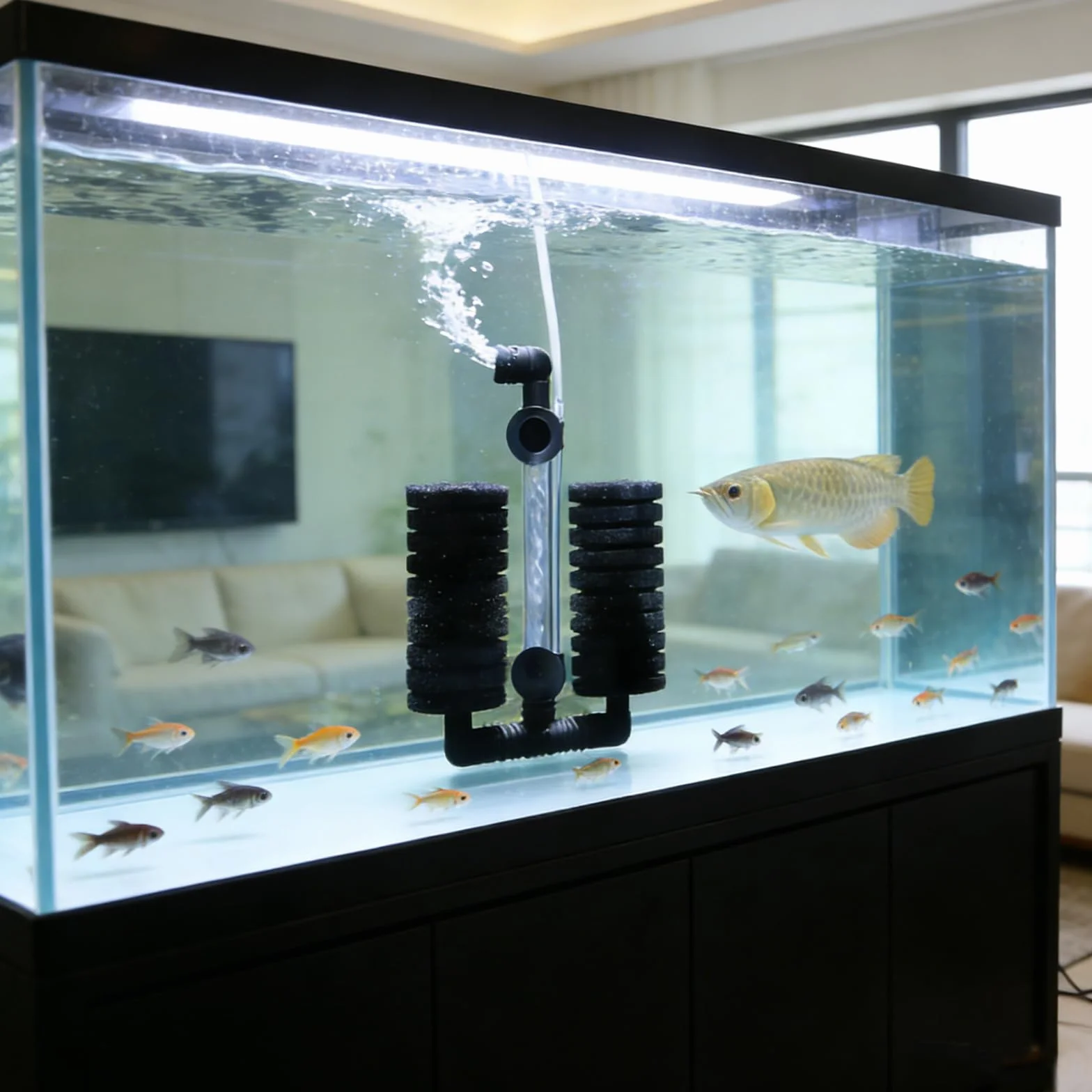 Filtres en Éponge pour Aquarium 6 Pièces, Filtration Biologique et Mécanique, Mousse Silencieuse