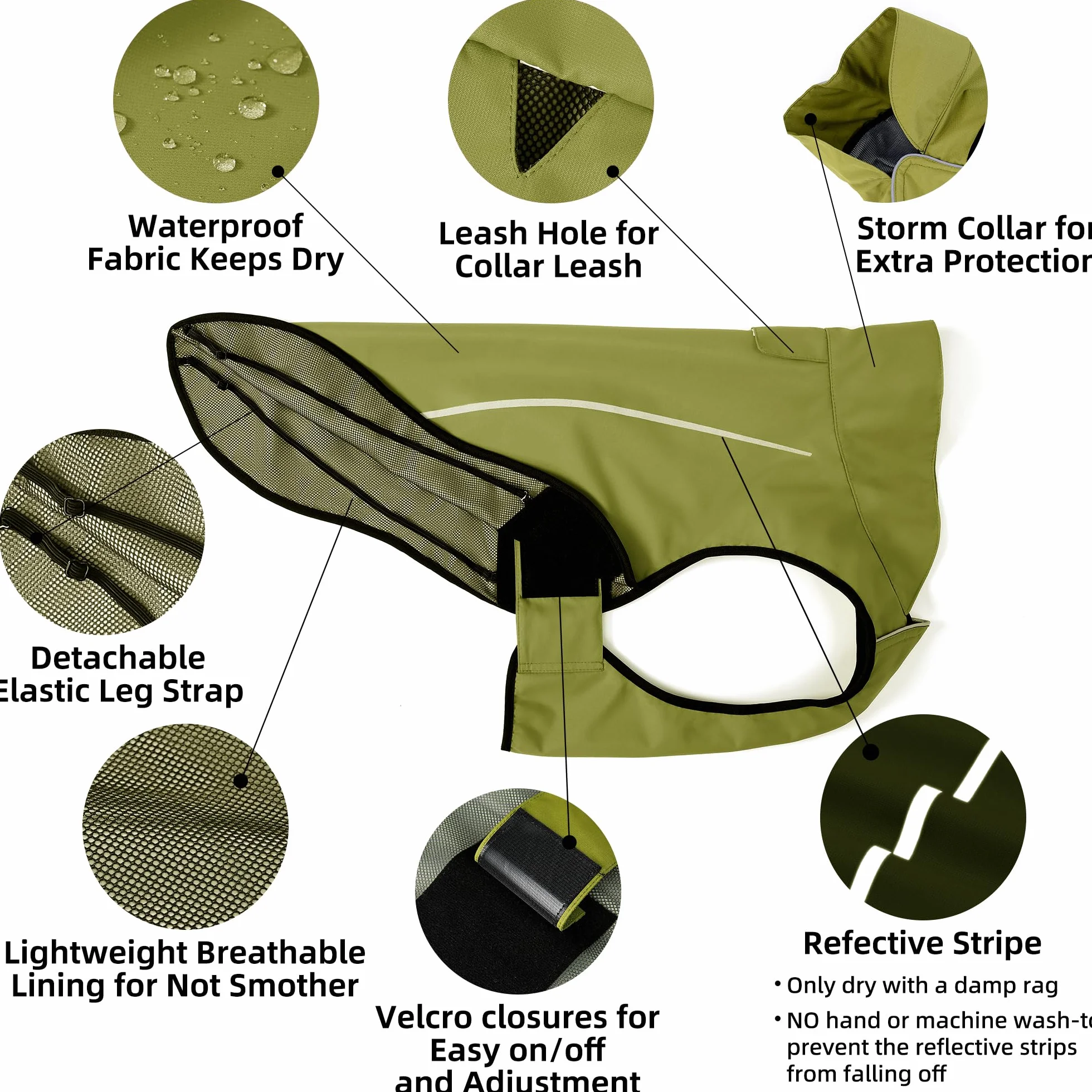 Mile High Life Imperméable pour Chien Veste de Pluie Réfléchissante Jaune Tilleul S