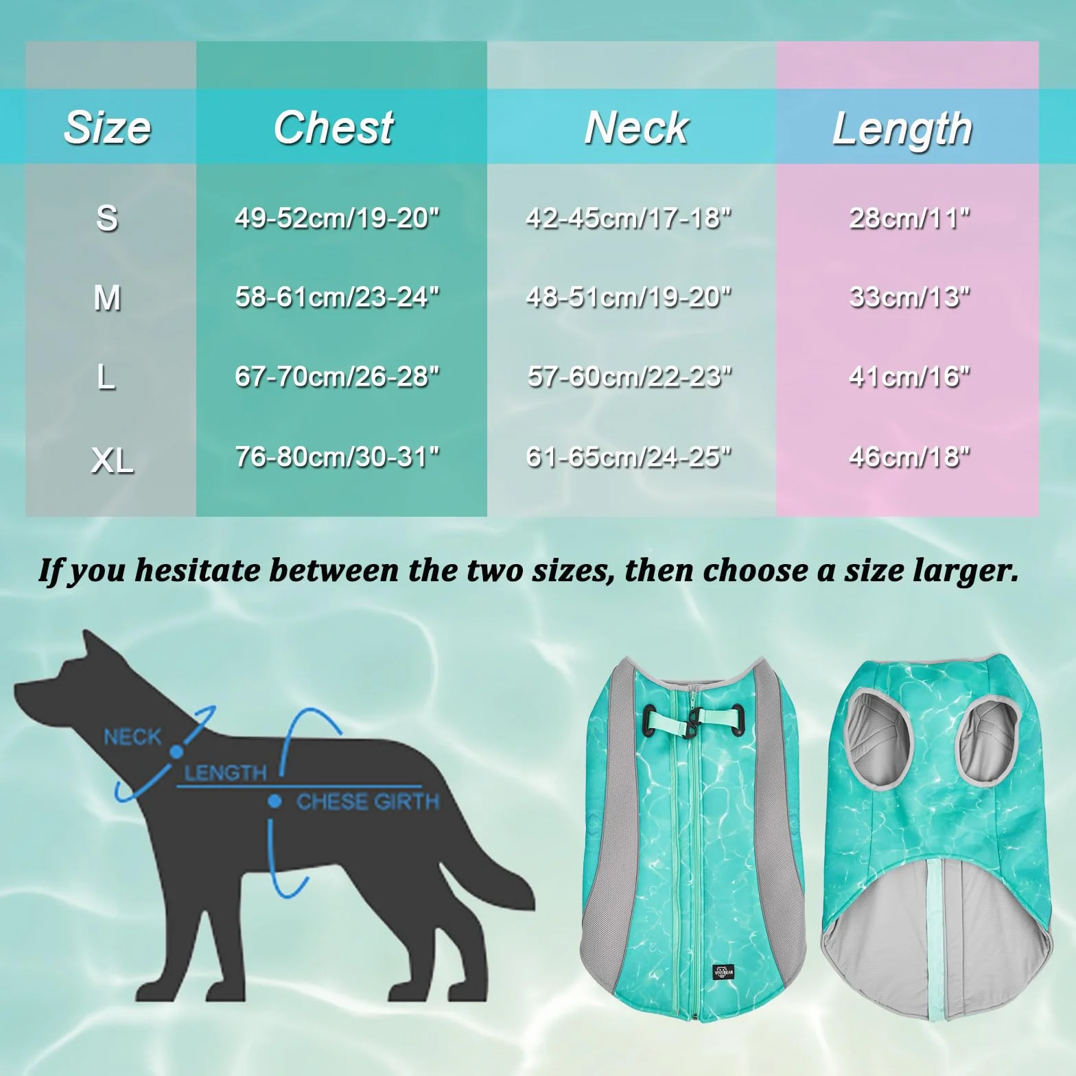2 en 1 Manteau d'hiver pour Chien et Gilet rafraîchissant pour Chien, Veste de Harnais améliorée, Manteau rafraîchissant évaporatif Respirant pour Chiens pour Petits, Moyens et Grands Chiens