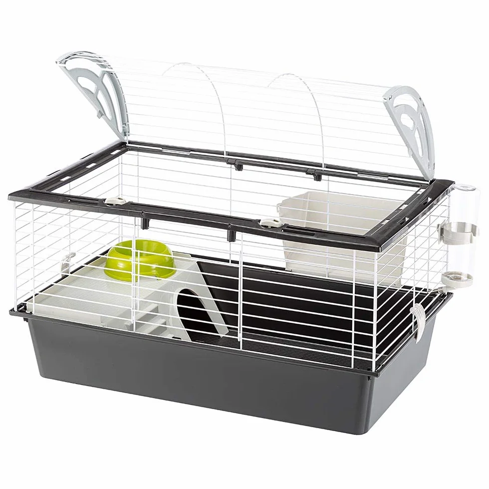 FERPLAST Cage pour Rongeurs CASITA 80 pour Cochons d'Inde, Cochons d'Inde, en Métal, Accessoires inclus : Mangeoire, Abreuvoir, Abreuvoir, Maison. 78x48xh50cm
