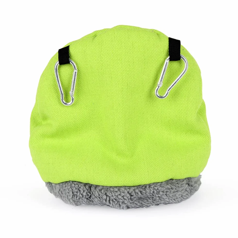 Nid d'oiseau Hiver Cabane Perroquet Suspendu Peluche Rond Doux Vert