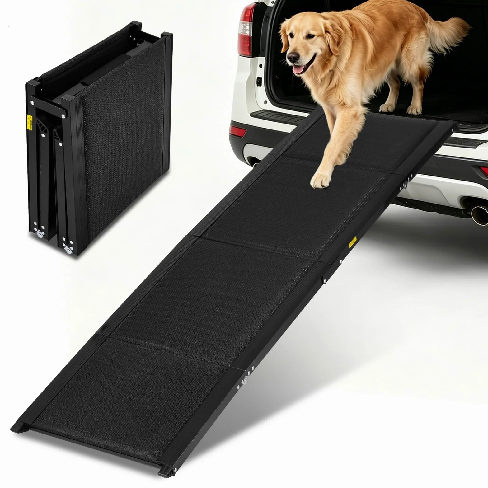 MXBAOHENG Escalier pour chien pliable pour voiture - Charge maximale : 70 kg - Rampe pour chiens - Cadre en aluminium - Échelle portable avec antidérapant - Pour chiens souffrant de problèmes