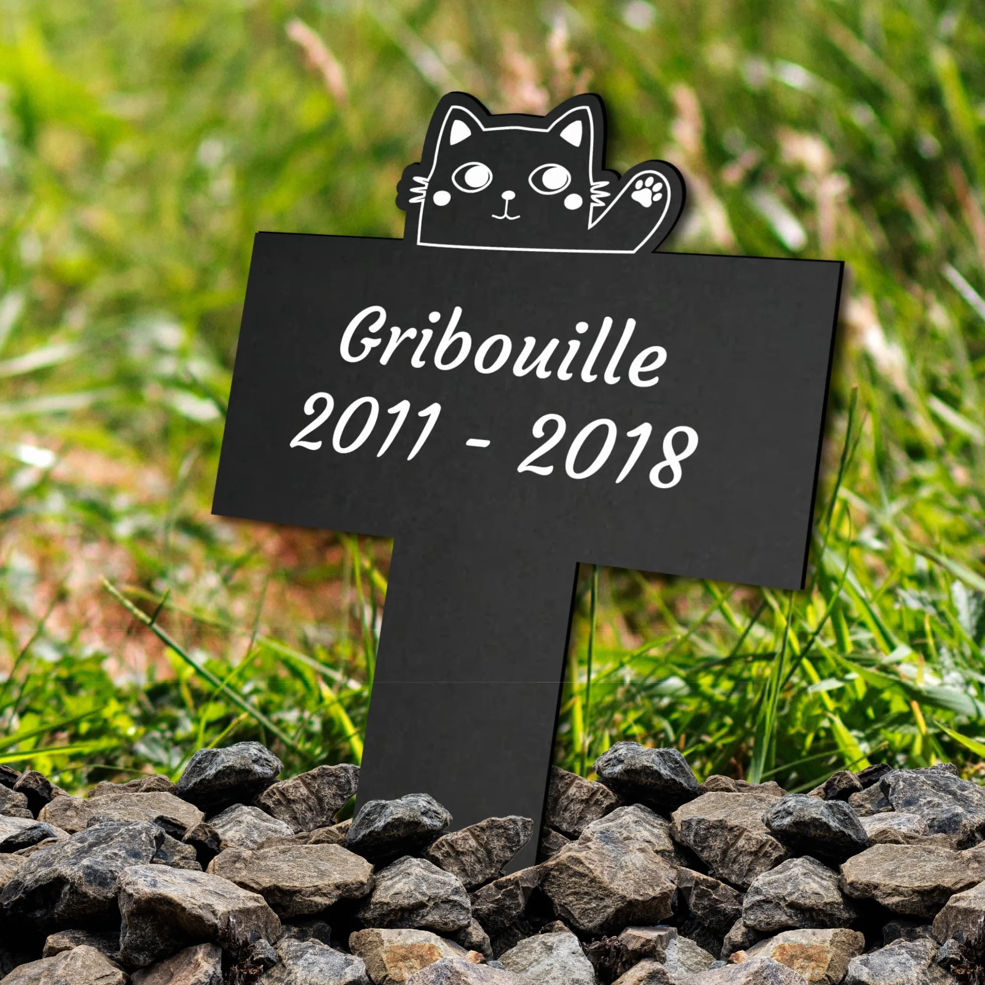 Plaque Funéraire Commémorative Personnalisée en Bois pour Chien Chat - Souvenir Animal - Texte Personnalisable Coeur