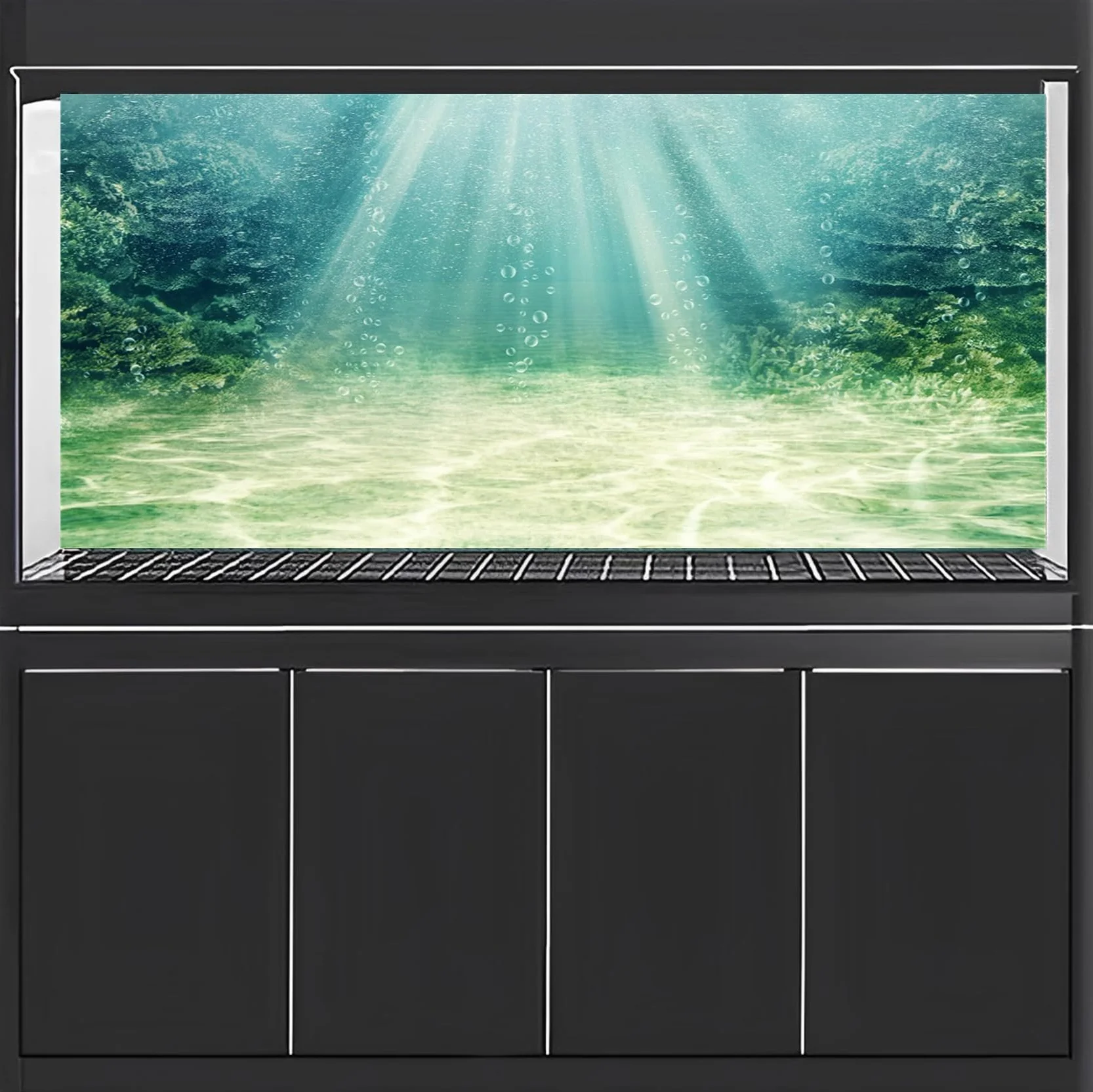 Fond d'aquarium 120x46cm Plante Aquatique Vinyle Toile de Fond Océan
