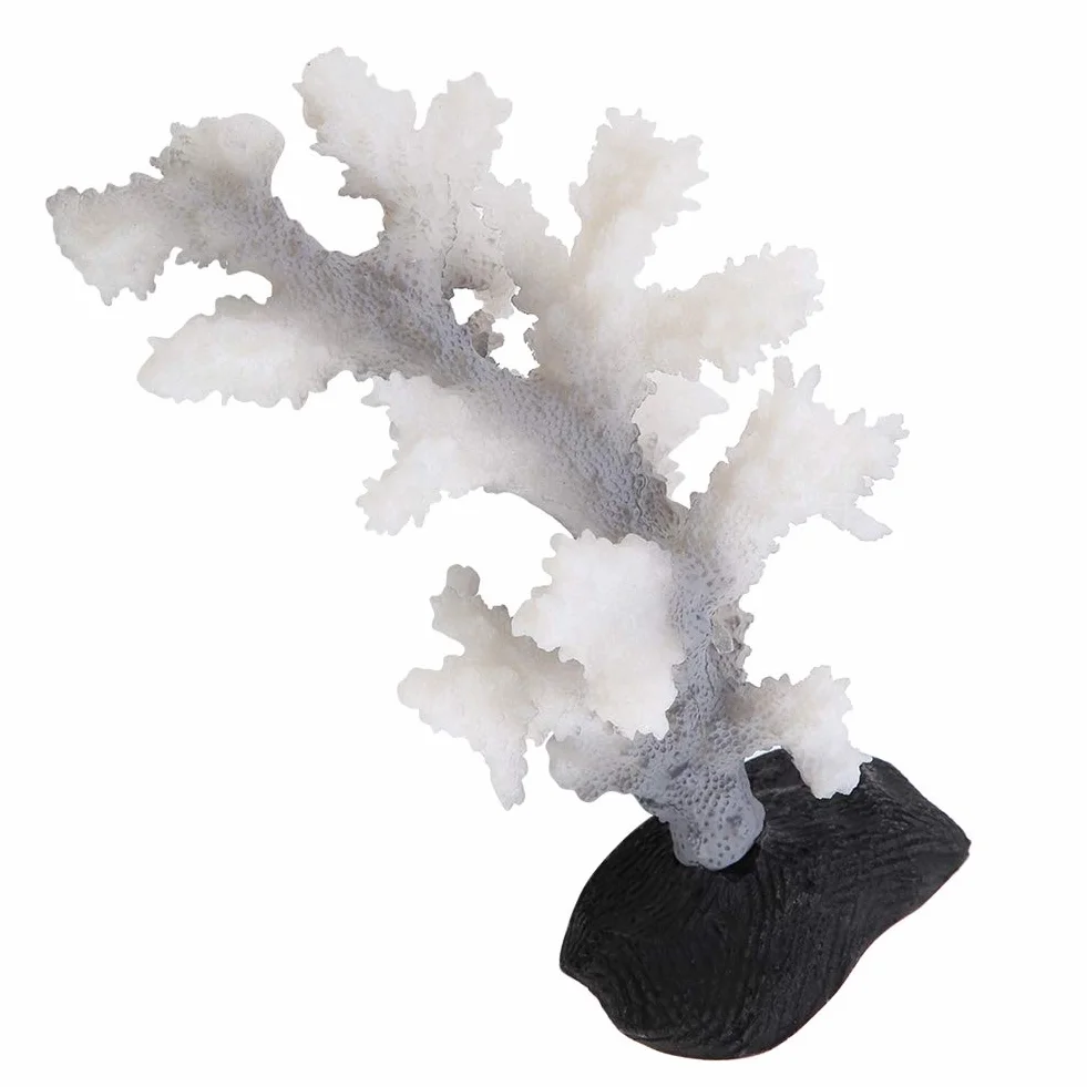Corail artificiel lumineux anémone en silicone pour aquarium gris