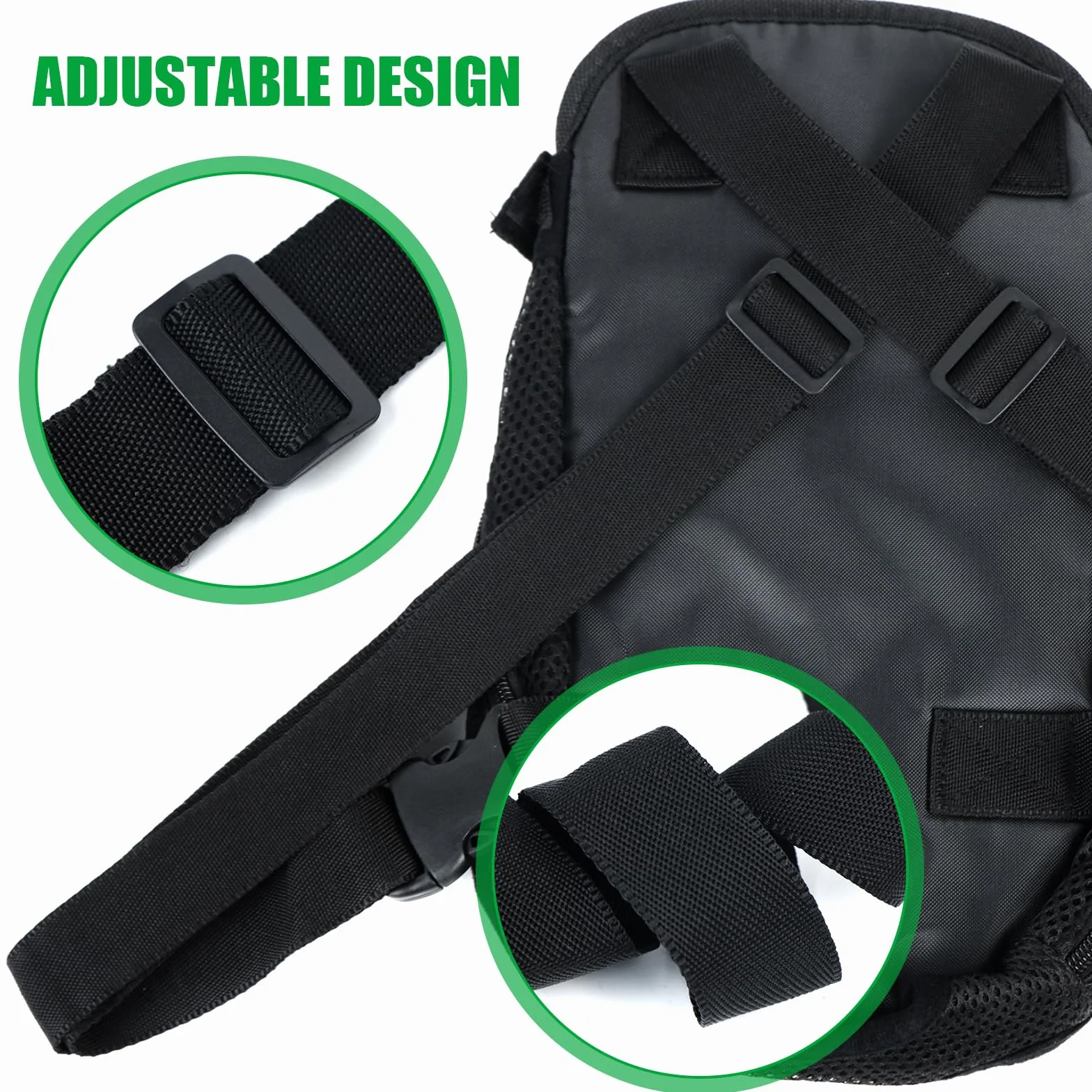Sac Transport Chien Toile Respirante Trous Fixation Membres Petits Animaux 2,5-3,5 KG Noir