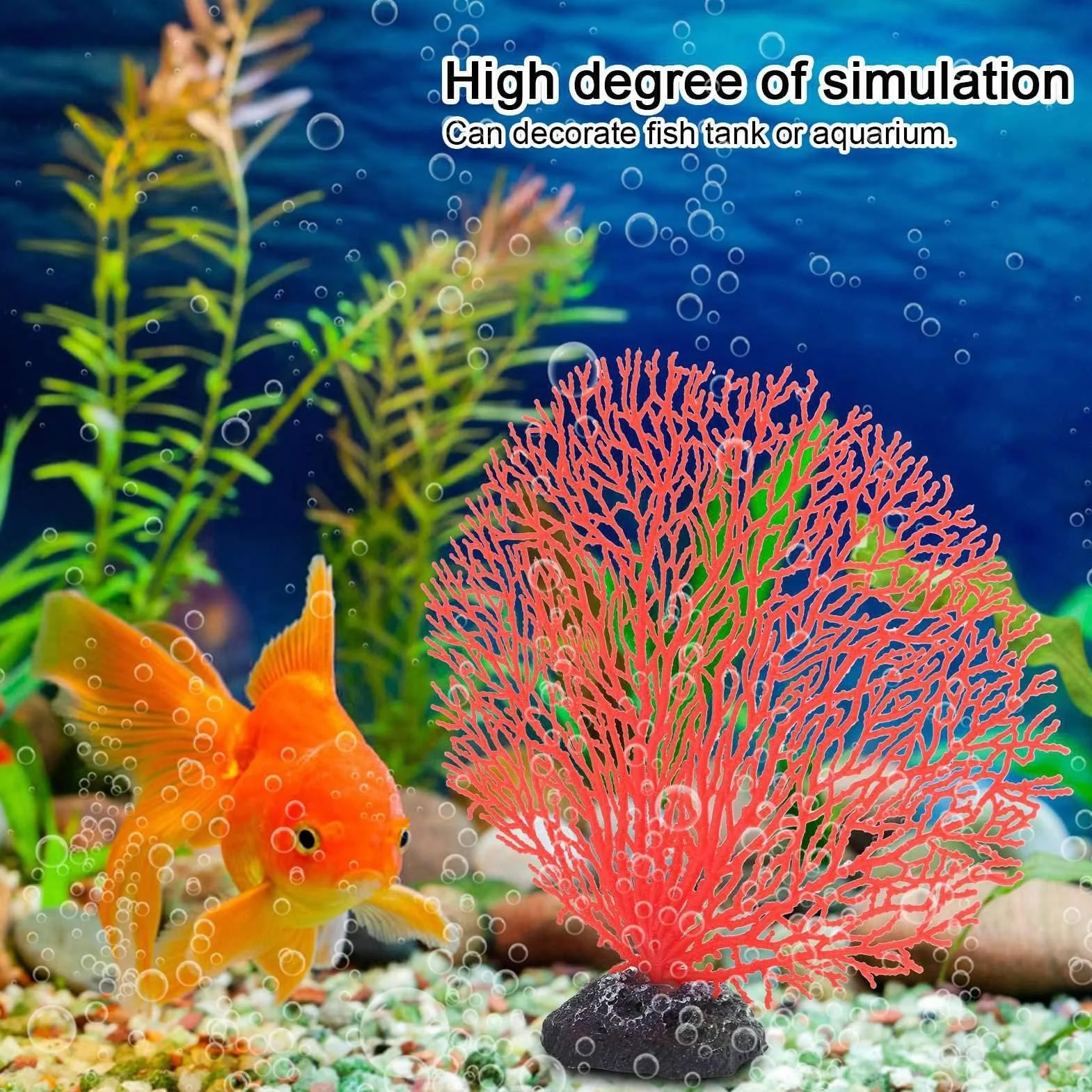 Tissting Plante Artificielle Aquarium Décoration Aquatique Réaliste PVC 5 Anémones Paysage Marin