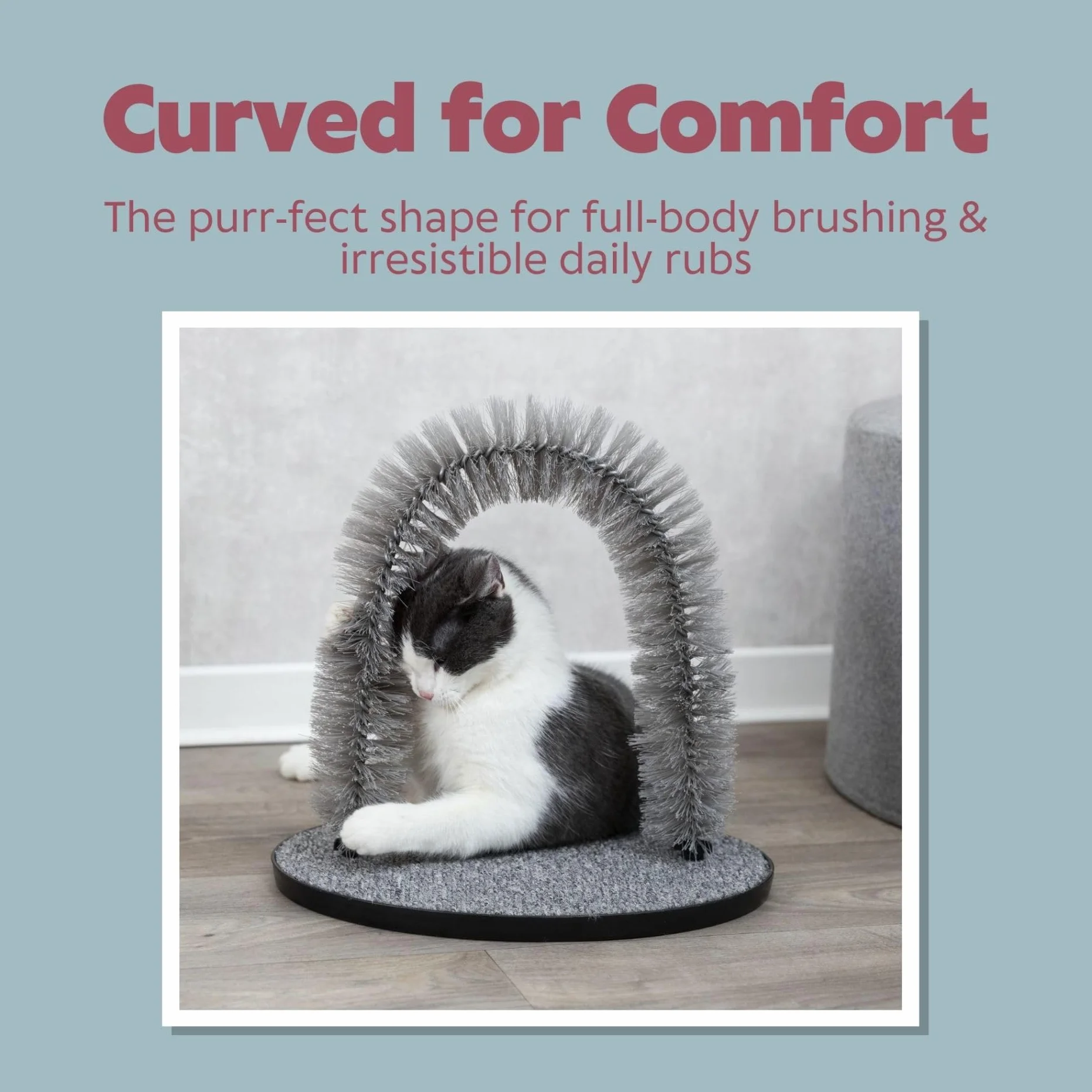 Trixie Jeu Chat Arc Massage Soin Poil 36 x 33 cm Gris