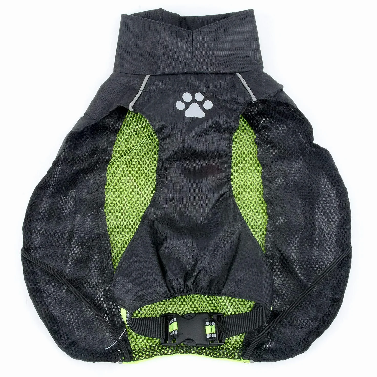 Manteau Imperméable Réfléchissant pour Chien Chat Veste Sécurité Coupe-Vent Légère Vert M
