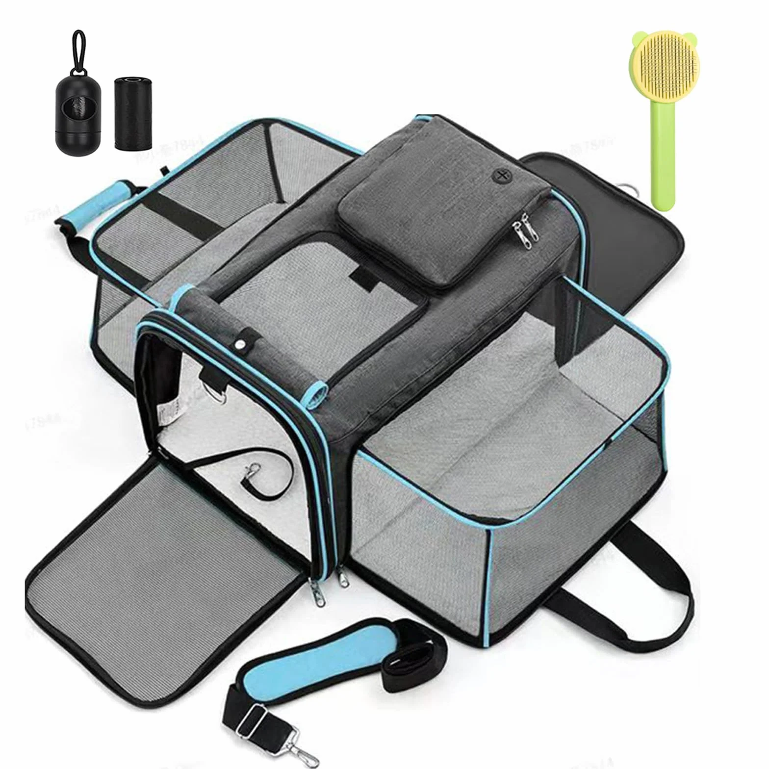 Sac de transport pliable pour chat - Respirant - Avion, voiture, voyage - Petits chiens