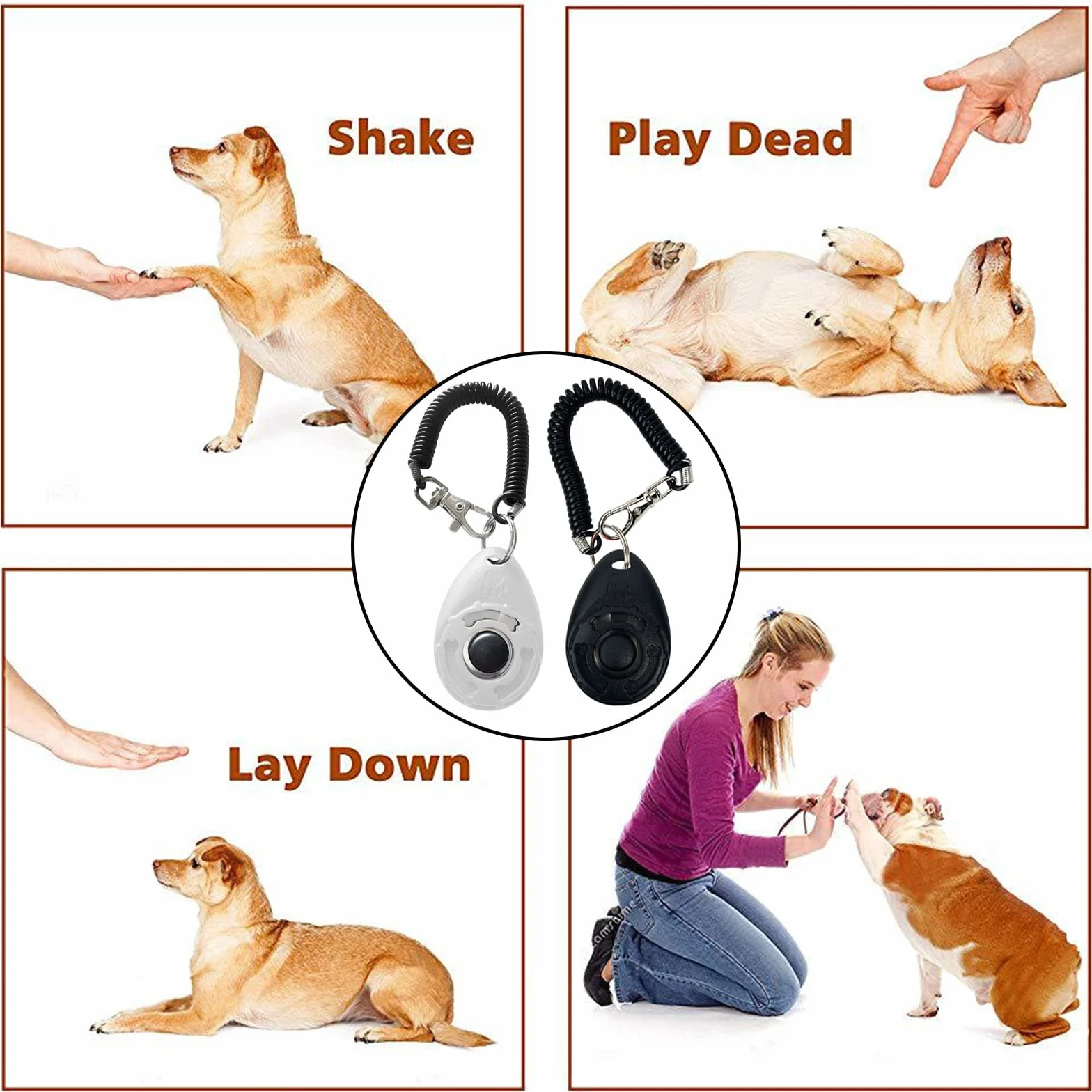 1 Pièce clicker Chien Dressage,clicker Chien,clicker,cliqueur pour Chien,Clicker de Chien avec Grand Bouton,Dressage pour Chien d'entraînement,pour Chiens Animaux Cheval,Chat,Chien(Noir)
