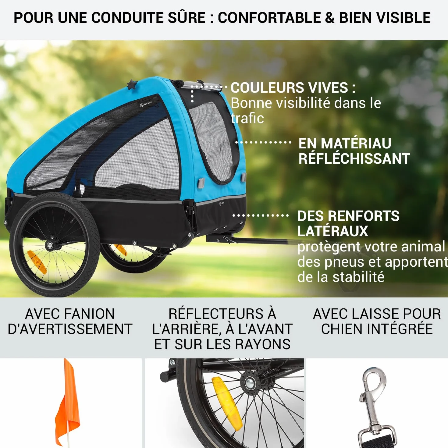 Klarfit Husky remorque à vélo pour Chien