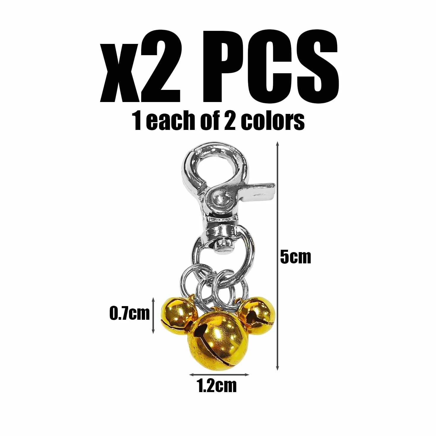 Cloches De Collier pour Animaux De Compagnie 2 Pièces, en Métal