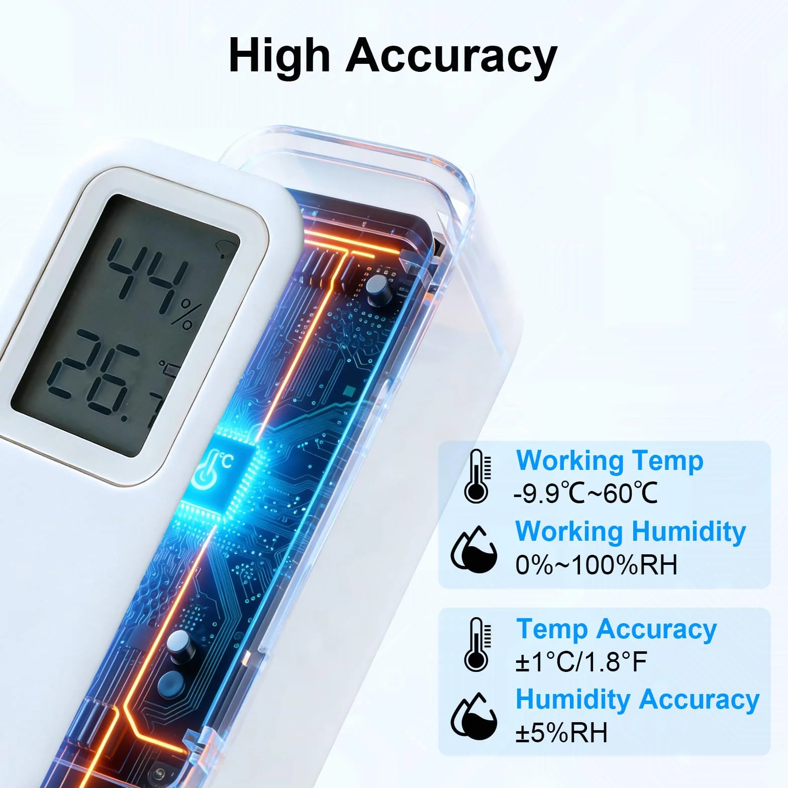 Thermomètre Hygromètre WiFi IP65, Capteur Température et Humidité avec Alerte App, Intérieur Extérieur, Données Exportables 1 An, pour Serre, Cave, Maison