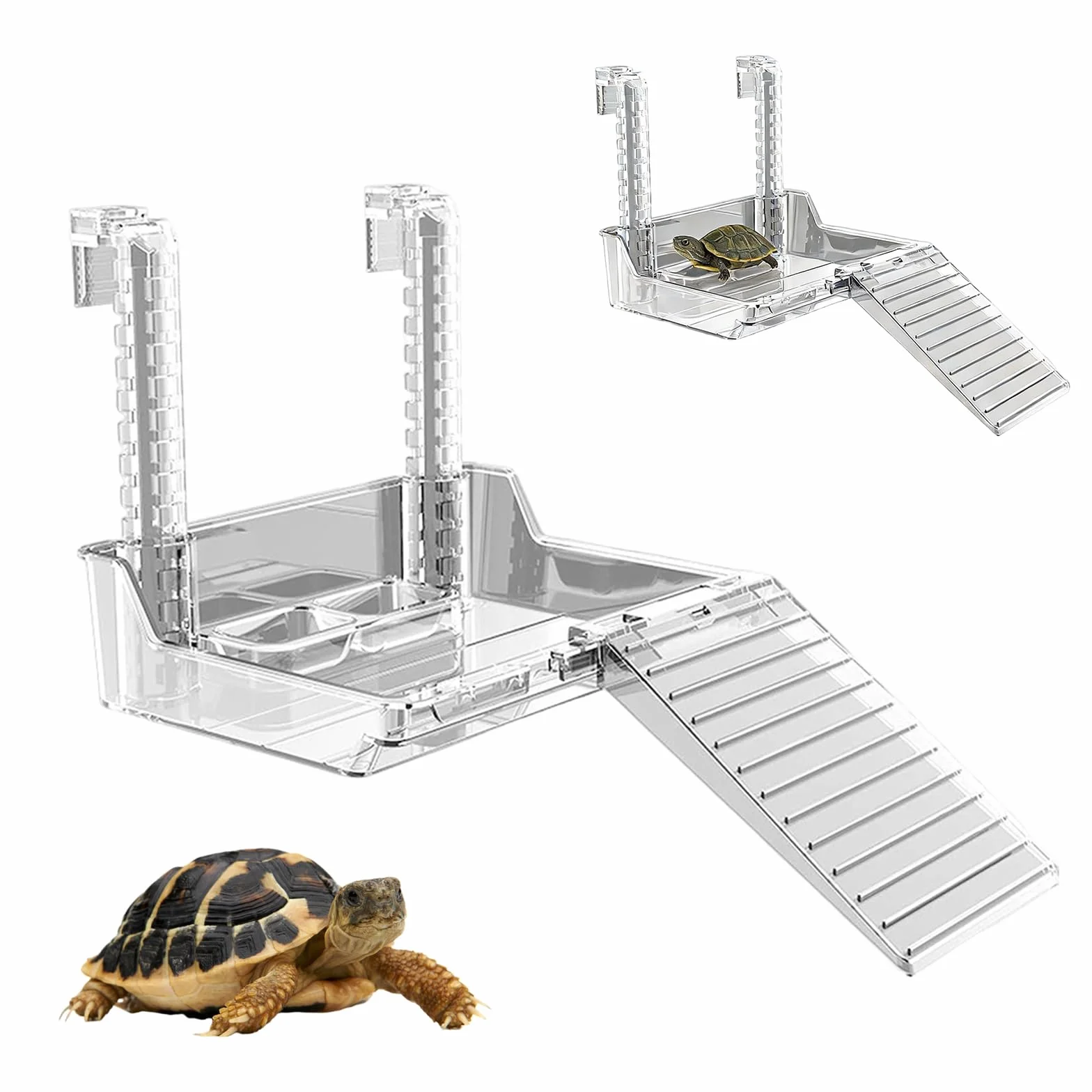 Plateforme Suspendue pour Tortues d'Eau - Accessoire Aquarium Réglable pour Petites Tortues Reptiles Animaux Aquatiques Taille M