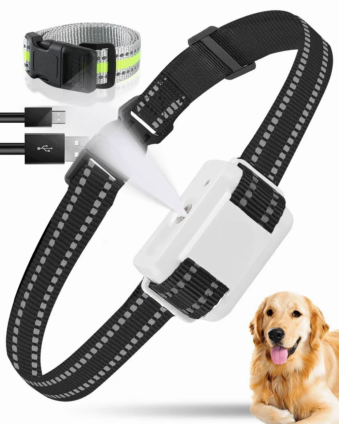 Collier en Cuir de citronnelle, [sans supplément de citronnelle] Collier en Cuir de pulvérisation avec 2 Niveaux de pulvérisation et de sensibilité réglables, Collier de Chien de citronnelle