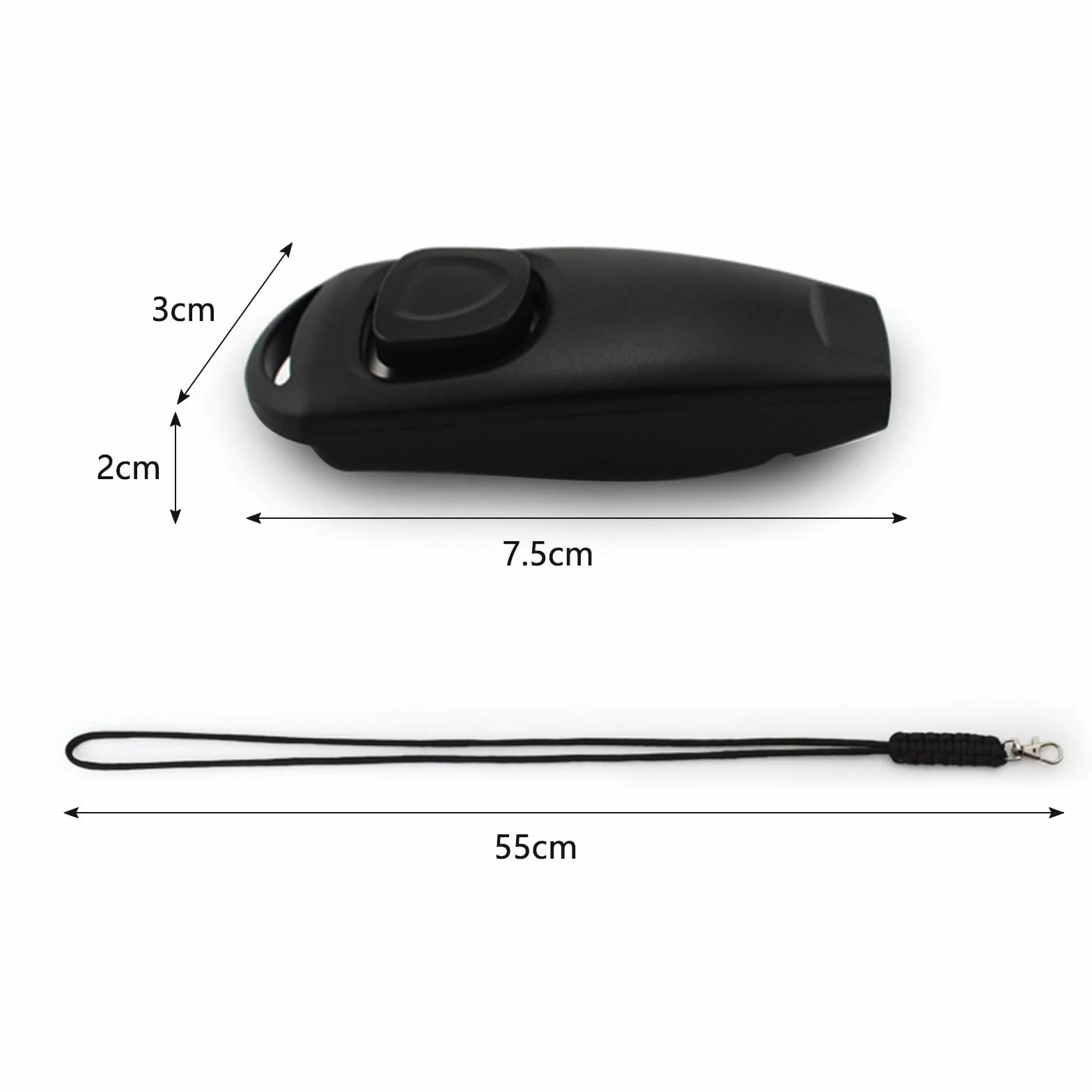 Sifflet Chien Rappel Ultrason Double Mode 2 en 1 Plastique ABS Acier Inoxydable avec Cordon Rouge Noir