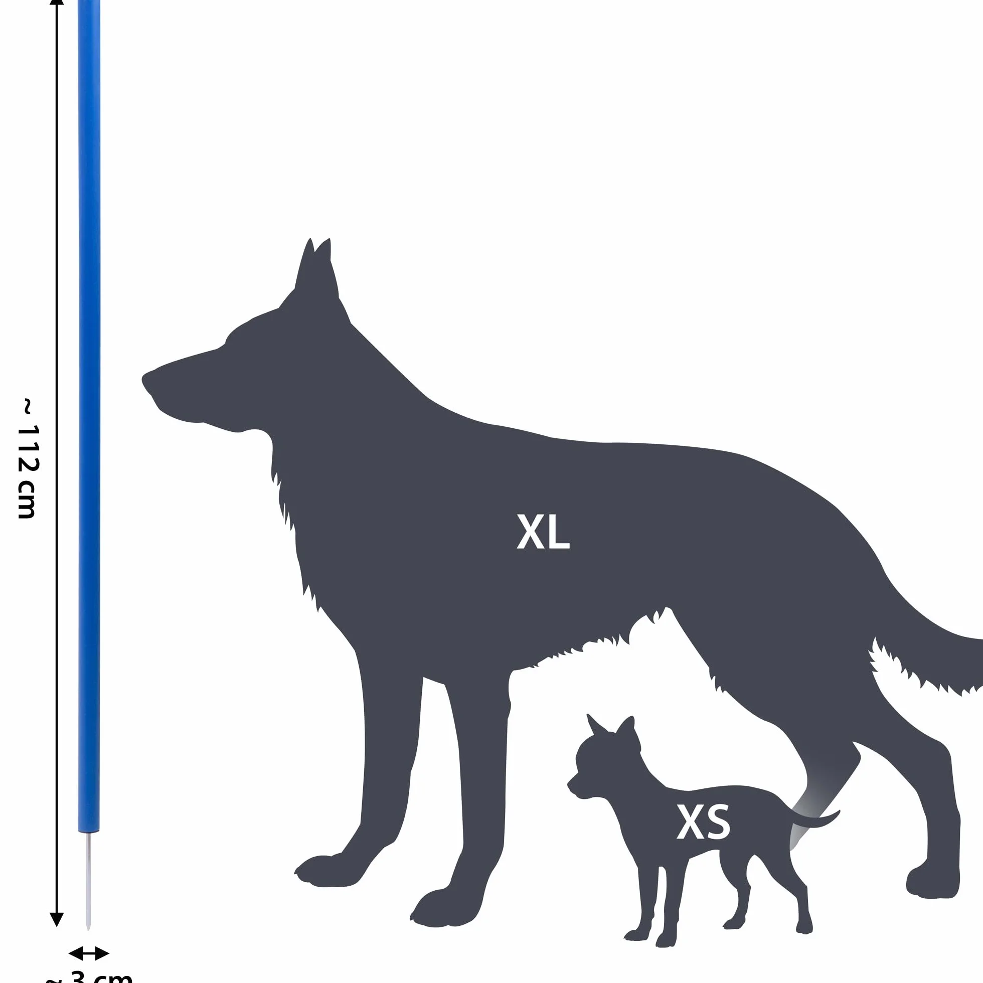 dobar Agility Slalom Kit 12 pièces pour Chiens Barres Bicolores Entraînement Hauteur 110 cm Bleu/Jaune