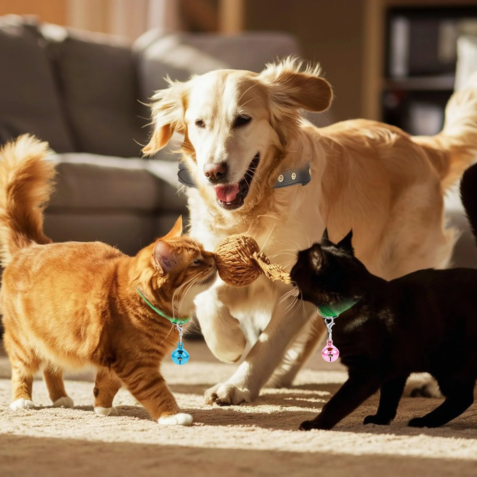 Lot de 36 clochettes pour collier de chat et chien, clochettes puissantes avec son fort et net