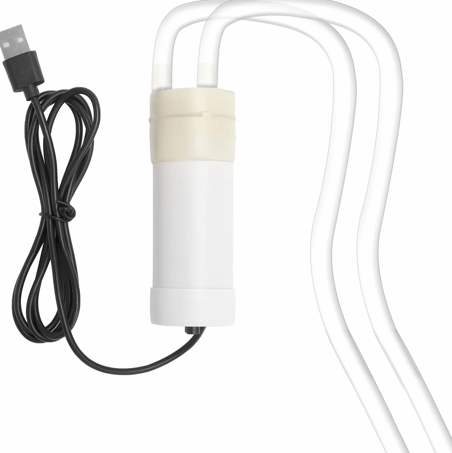 HENGBIRD Pompe à eau USB Mini DC Auto-amorçante 5 V Silencieuse avec Tuyau PVC 1 m & Filtre en Pierre, Pompe de Circulation Portable pour Aquarium