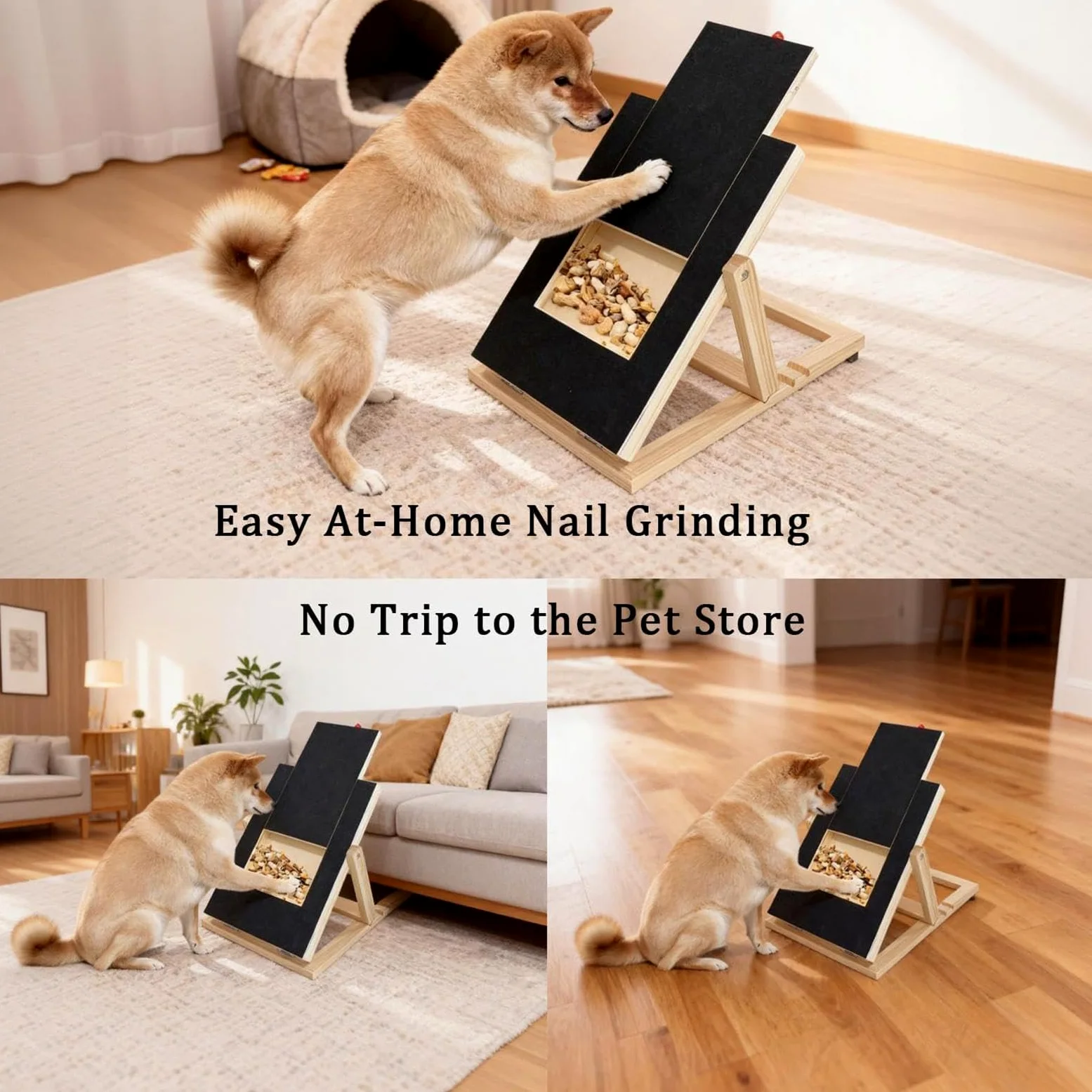 Accessoire de Grattage pour les Chiens Lime de Ponçage Réglable | Planche de limage des griffes pour chien avec tiroir à pour Coin Chambre Appartement Entrée Maison Salon