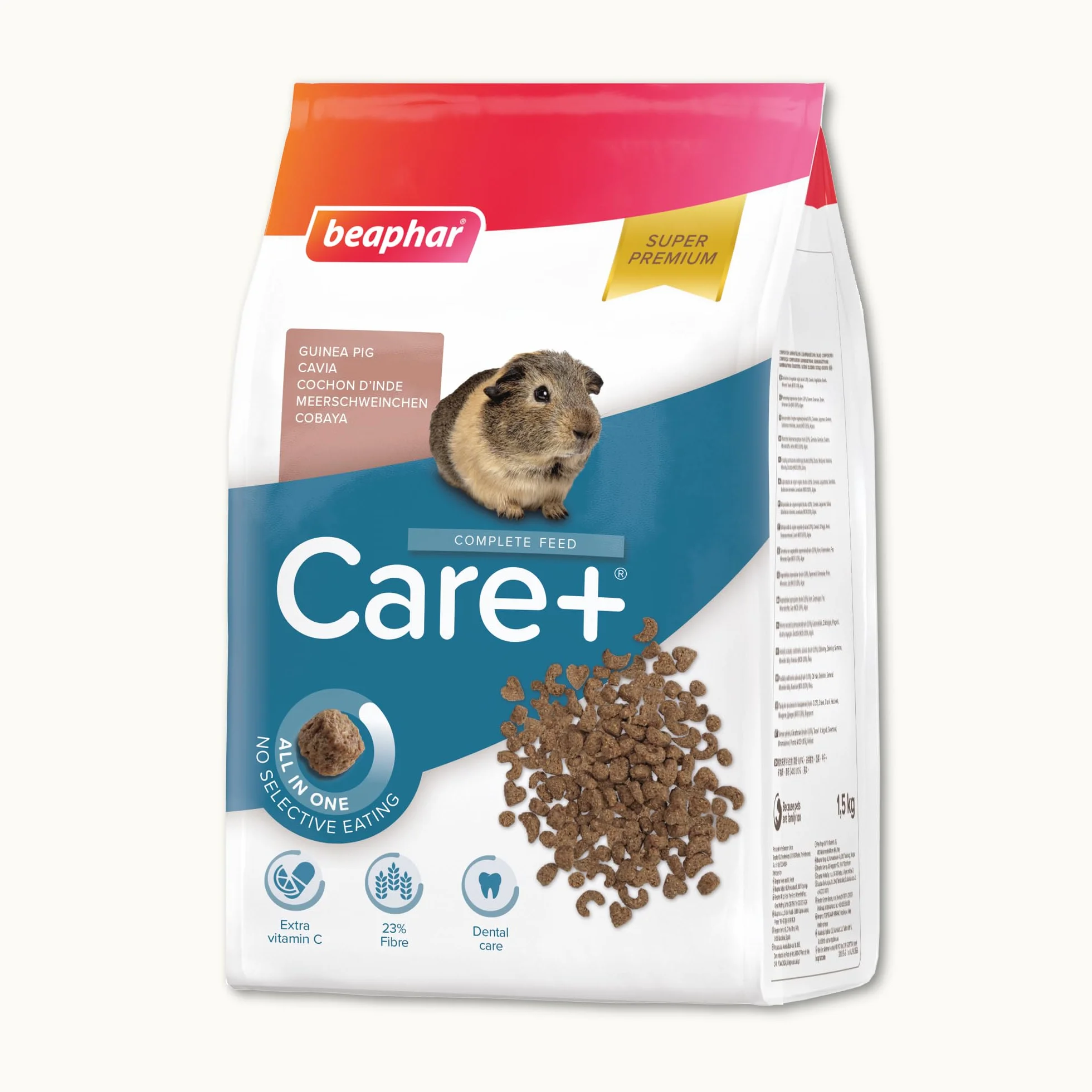 BEAPHAR Care+ Alimentation Super Premium extrudée pour Cochon d'Inde 1.5kg