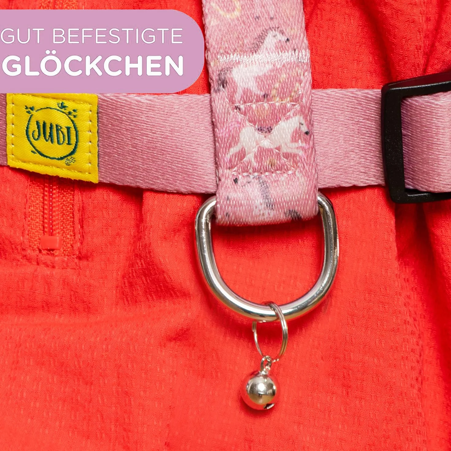 Jubi Laisse de cheval rose pour enfant - Taille réglable avec sac de rangement