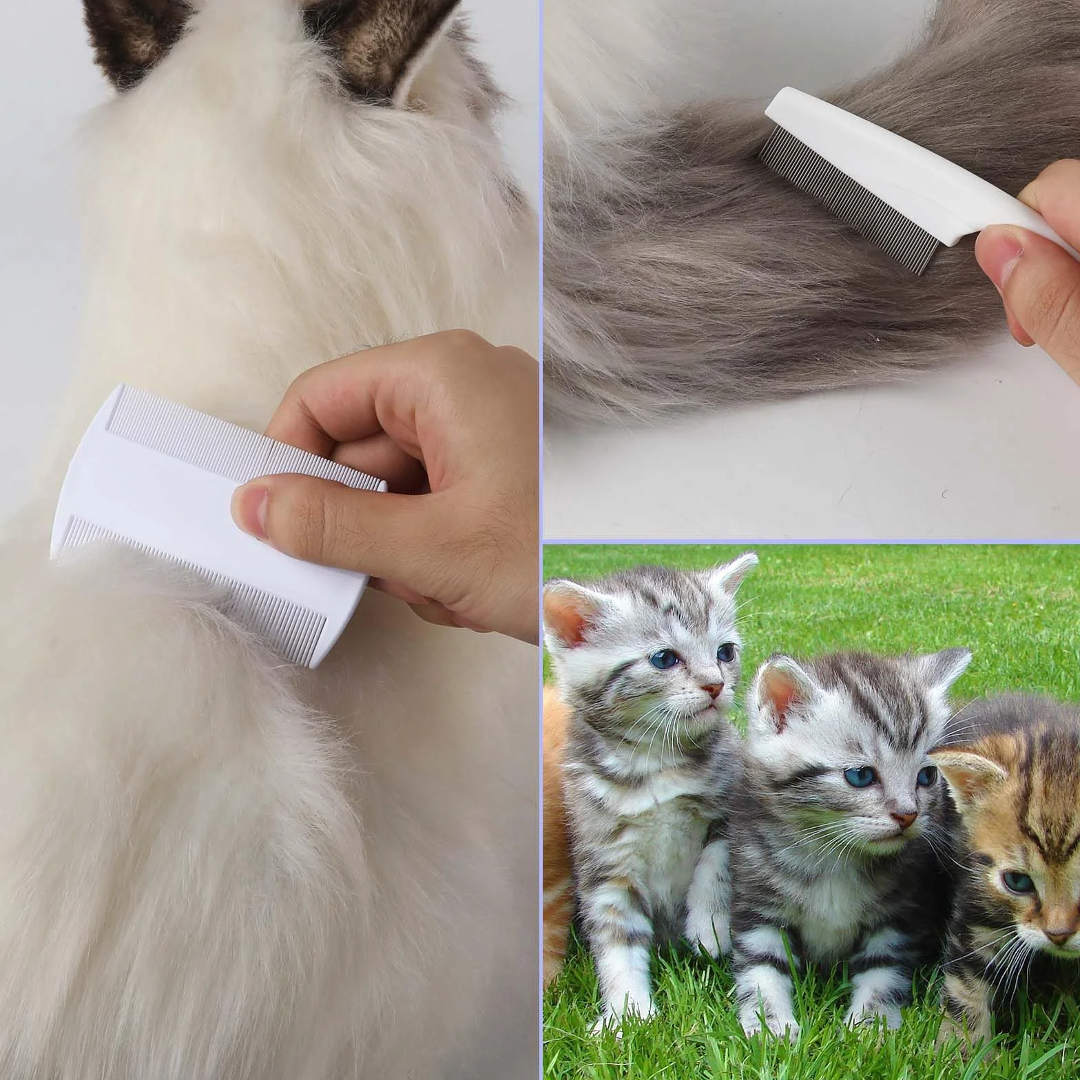 4pcs Brosse de Toilettage pour Animaux de Compagnie, Peigne à Puces pour Chat Peigne à Puces Chien Multifonctionnel Peigne à Puces pour Chiens Peigne à Cheveux pour Animaux de Compagnie