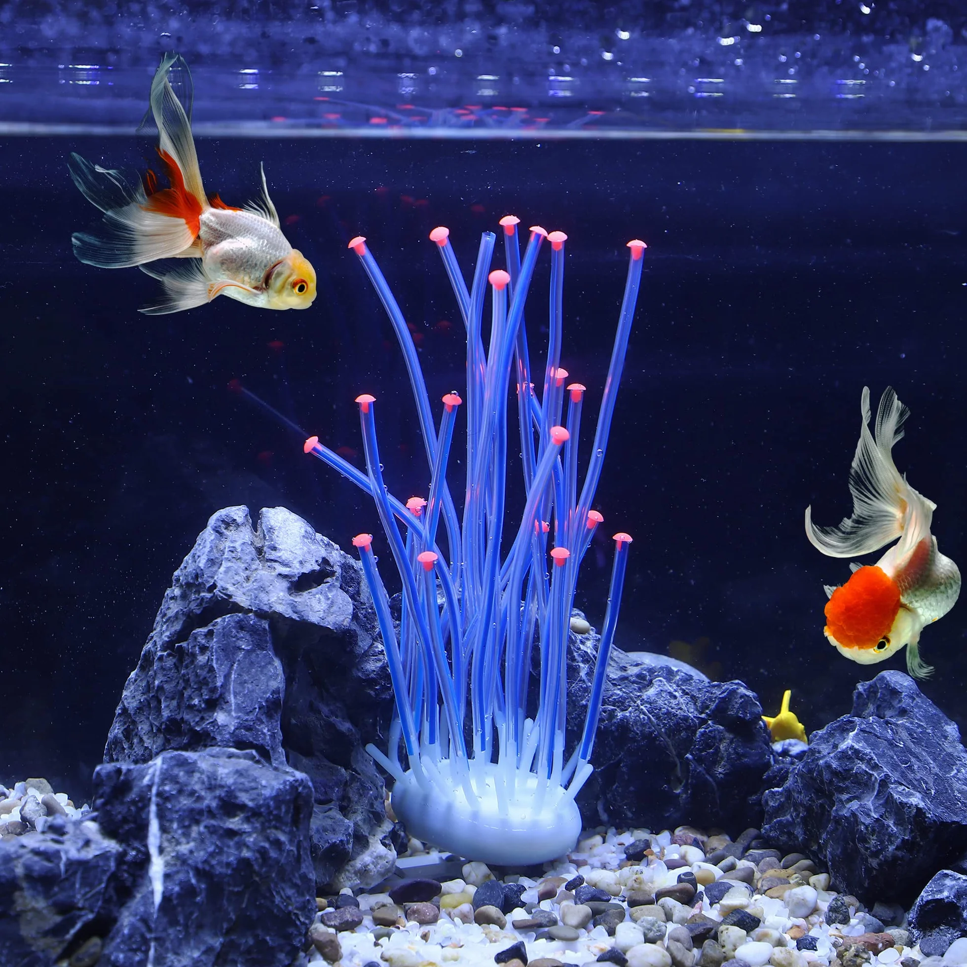 VOCOSTE Aquarium Simulation Corail Mer Oursins Silicone Décoration Bleu