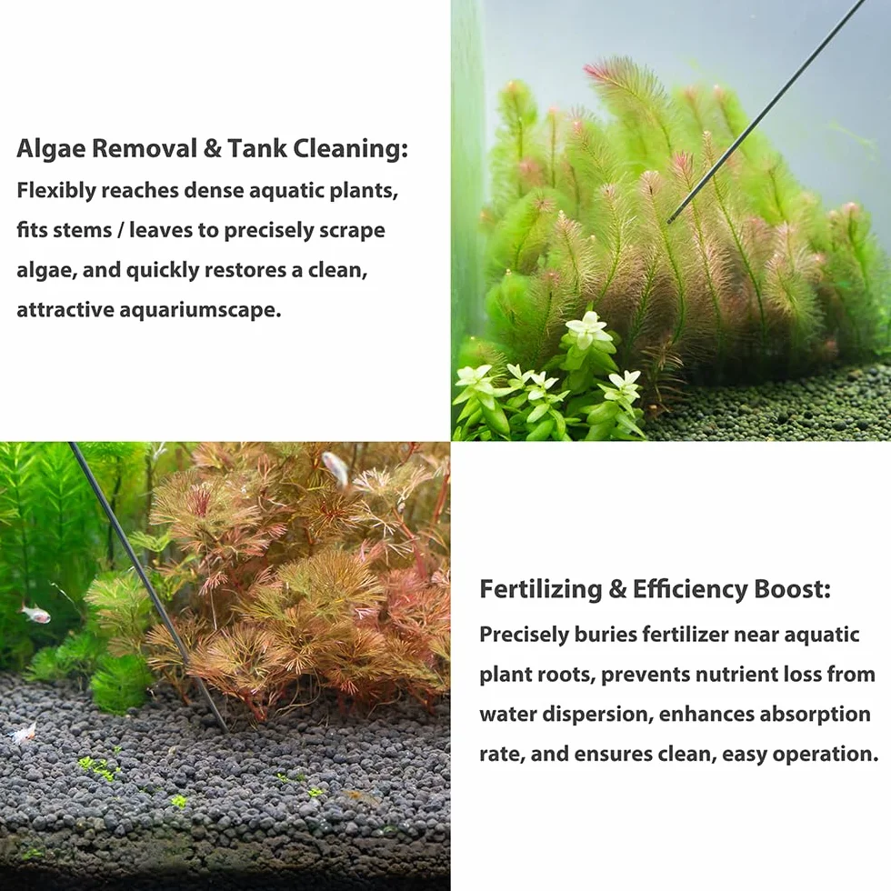 LINLAN Aquarium 40cm Acier Inoxydable Kit Aiguilles Longues avec Seringues 5ML 20ML Fertilisation Élimination Algues