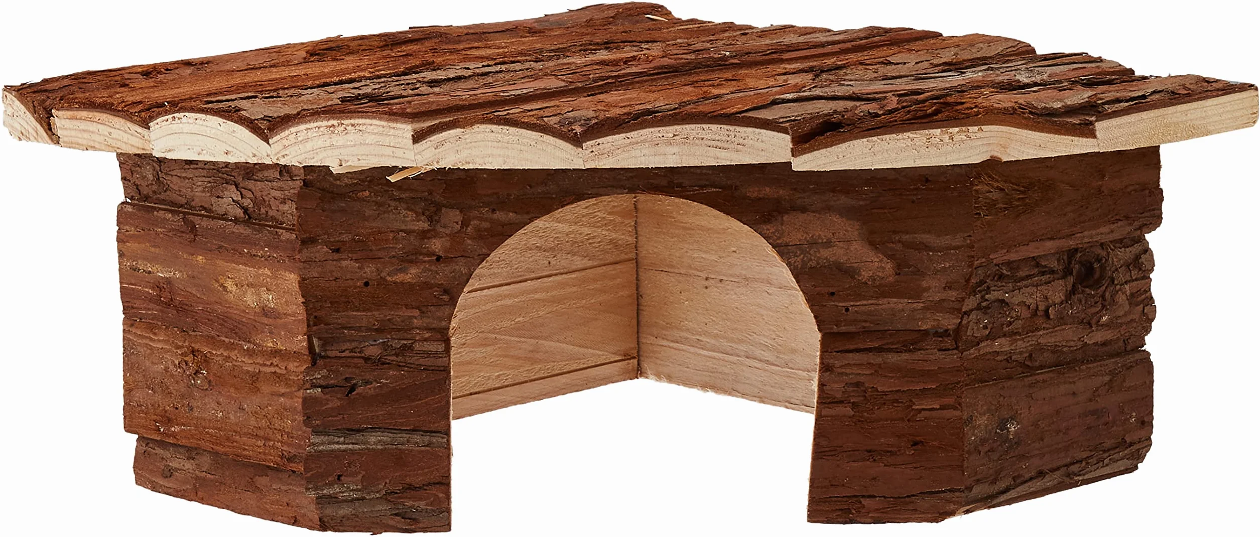 CROCI Maison Hamster Russe - Accessoire de Cage pour Rongeurs - Jouet Idéal pour Lapin Nain, Cochon d'Inde, Rat, Gerbille Rongeur, Porc-épic et Petites Tortues en Bois Naturel, 42x15x30 cm