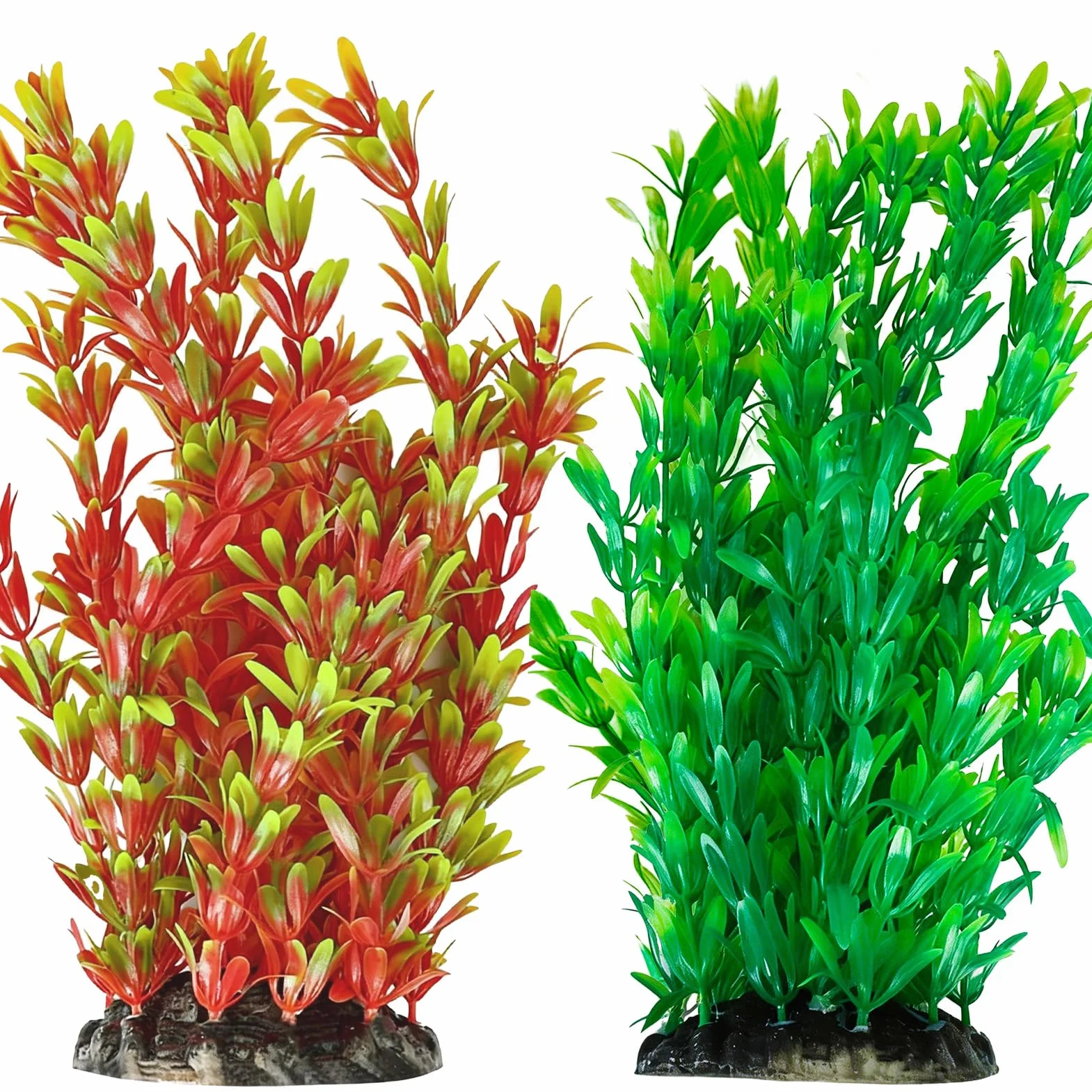 Plantes d’Aquarium artificielles Lot de 2 25 cm Plastique pour Aquariums