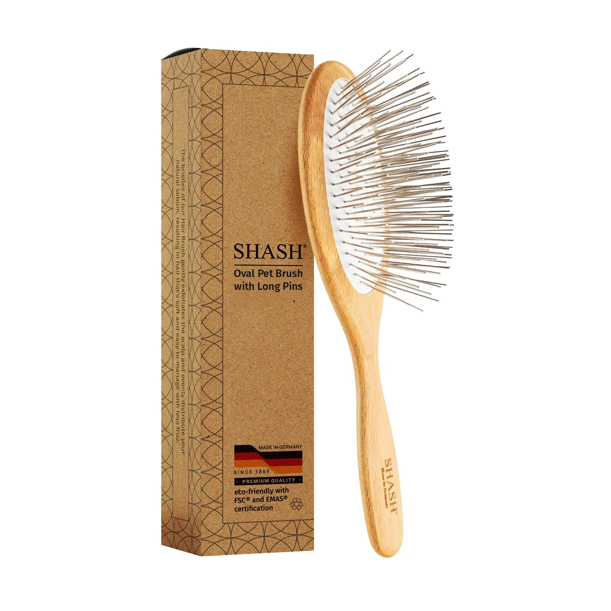 Brosse ovale pour animal domestique avec longues épingles