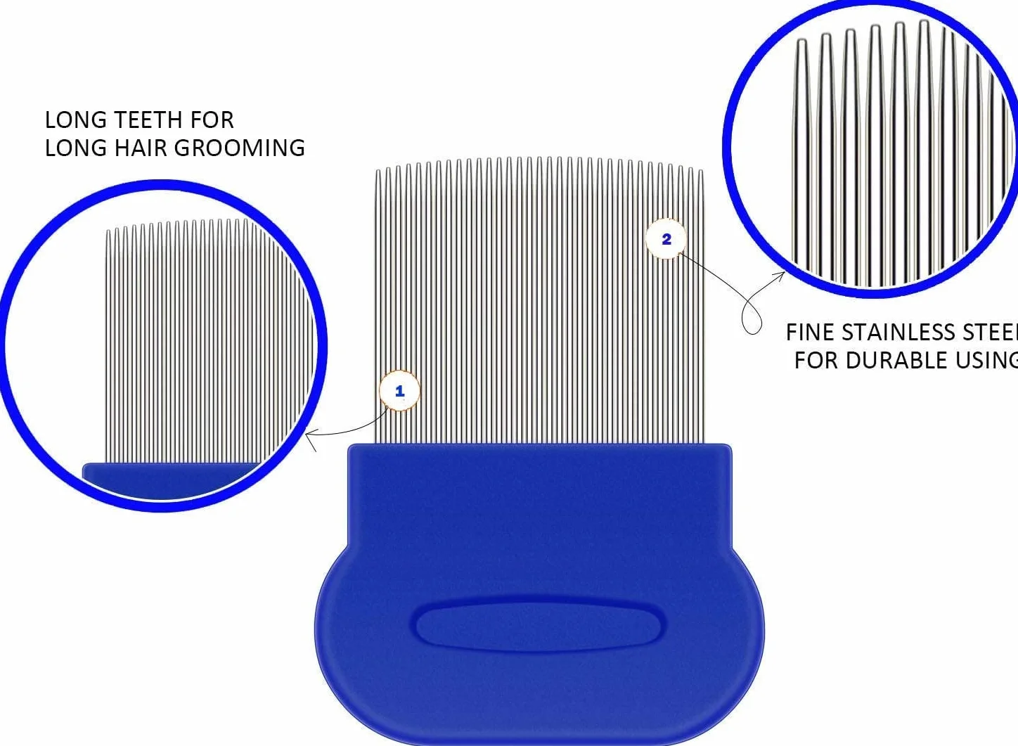 Peignes anti-puces en acier inoxydable double face pour enlever taches larmes, démêlage petits animaux