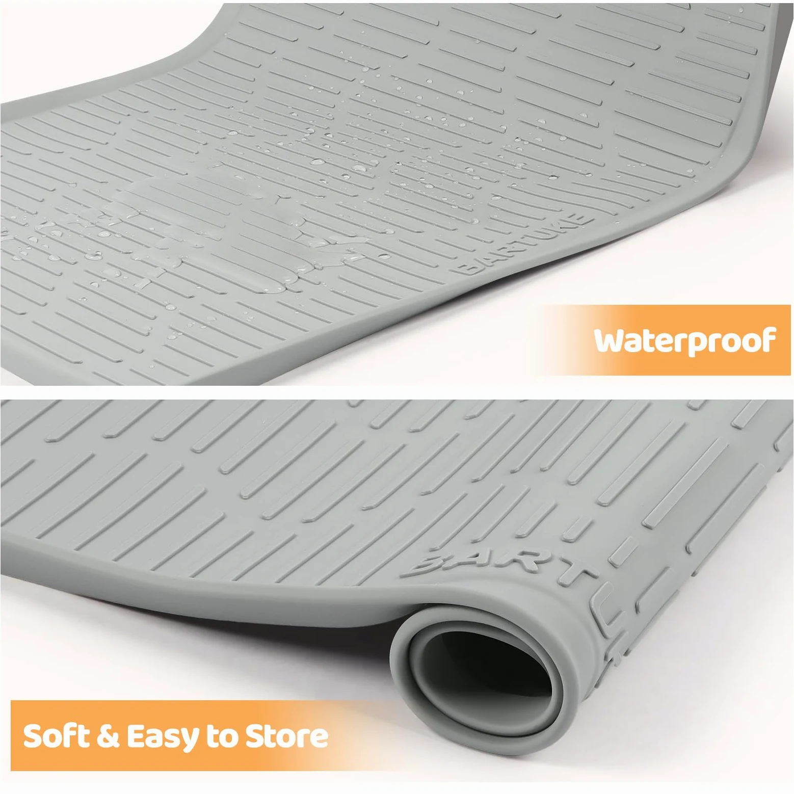 Tapis d'alimentation en silicone pour chat et chien, 140 x 96,5 cm, extra large pour gamelle pour chats et chiens, set de table pour nourriture et eau avec bord surélevé, imperméable, étanche