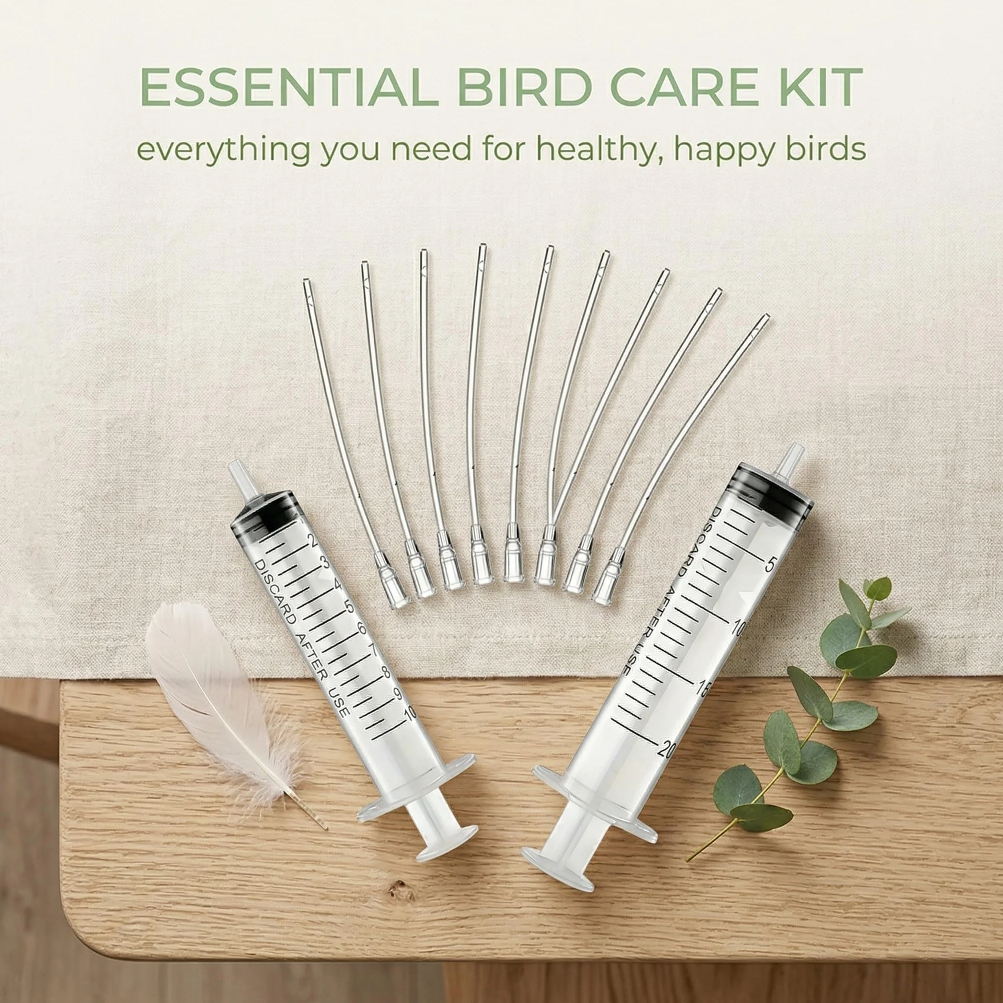 Seringue Alimentaire pour Nourrissage d'Oiseaux 12 Pièces avec Tuyau 10ml 20ml
