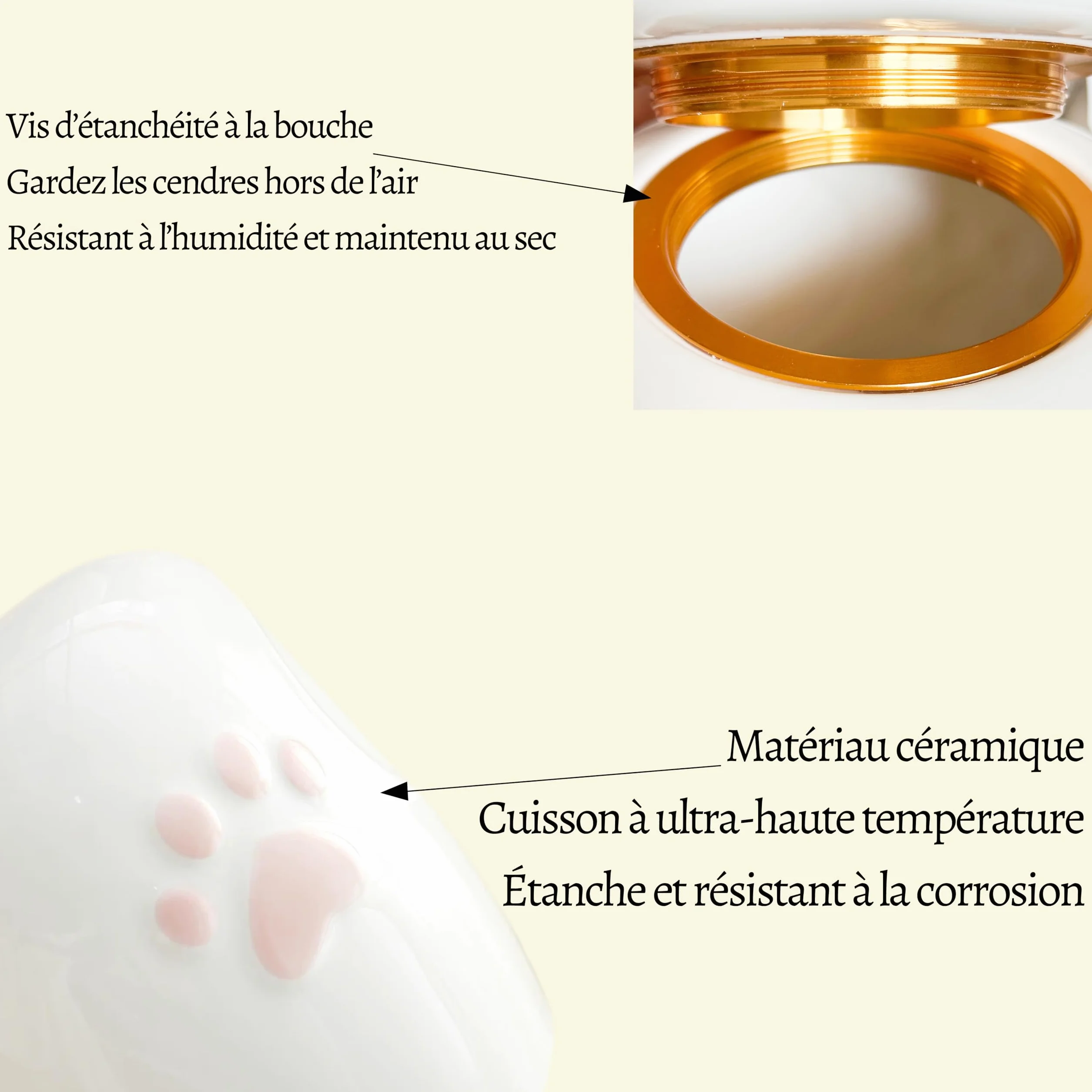 Urne personnalisée pour animaux de compagnie en céramique, cendres chien chat, grande taille ≤ 50 kg