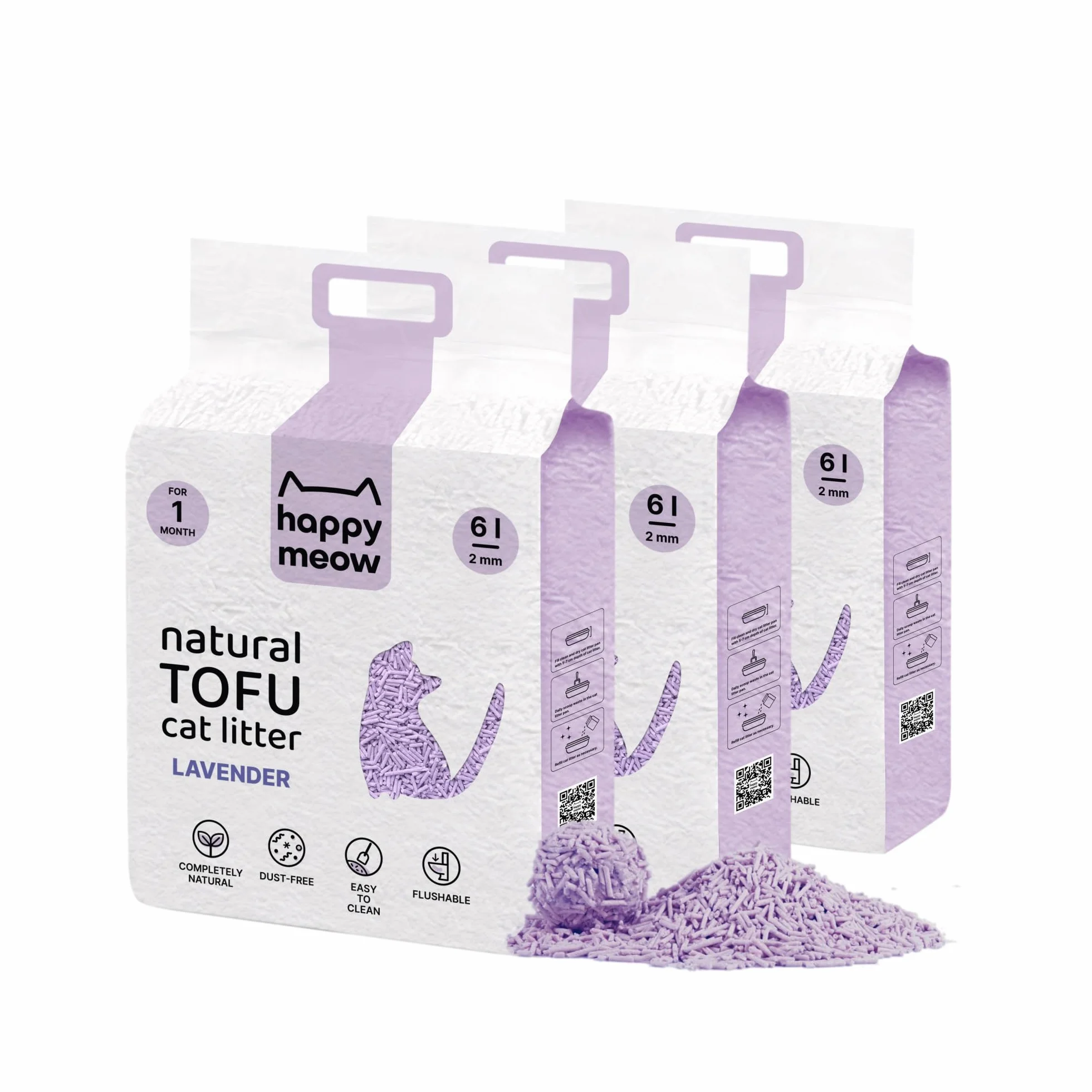 Litière de tofu pour chats (18 L/7,5 kg) - Naturel et biodégradable - Agglomérant instantané, faible en poudre, contrôle des odeurs durable, ultra absorbant, jetable dans les toilettes