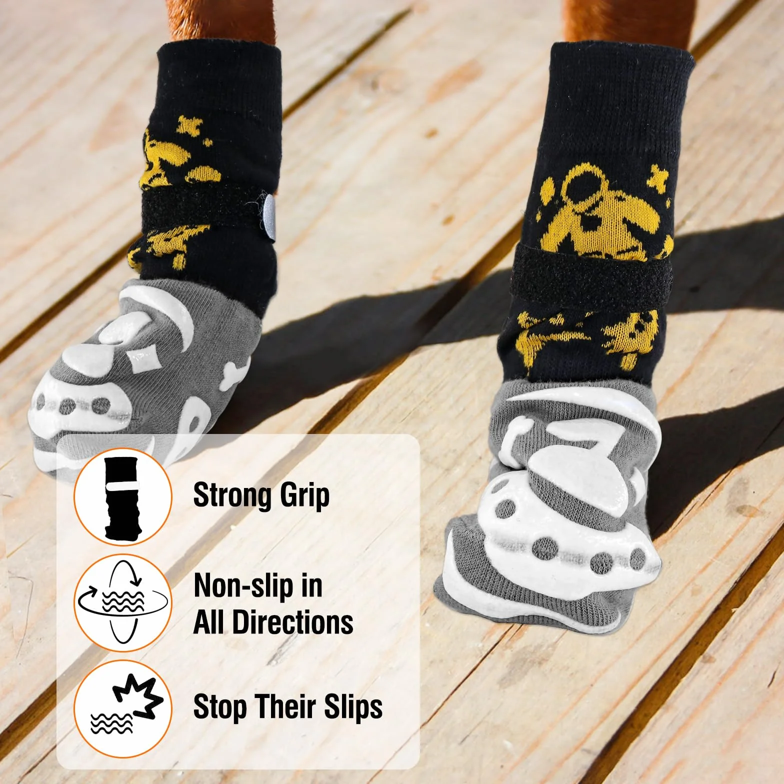 Chaussettes antidérapantes pour Chien avec Double Face, Protection Pattes, Contrôle Traction Sols Bois Dur (S)