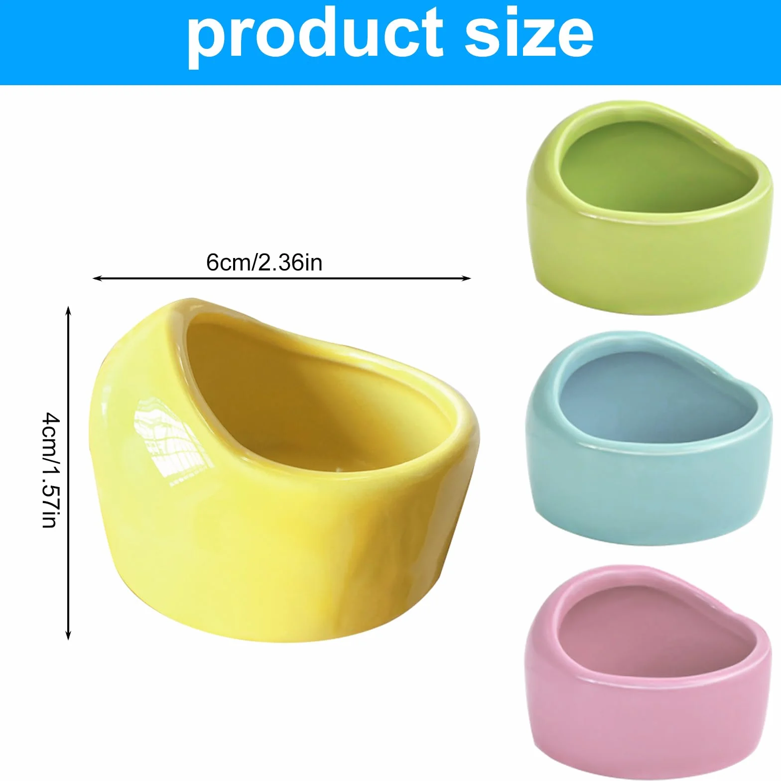 Gamelle anti-morsure pour hamsters et cochons d'Inde - Lot de 4 bols en céramique